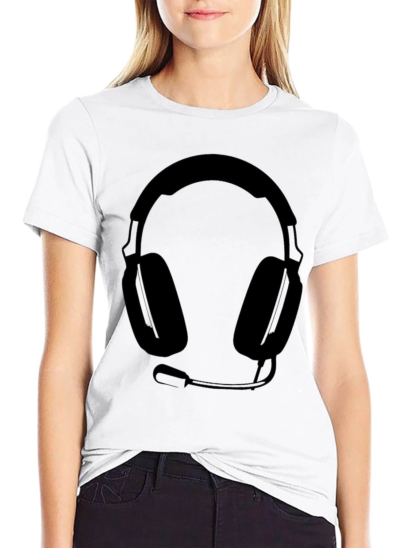 Gamer Headset Graphic T-Shirt - Black