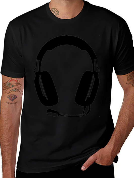 Gamer Headset Graphic T-Shirt - Black