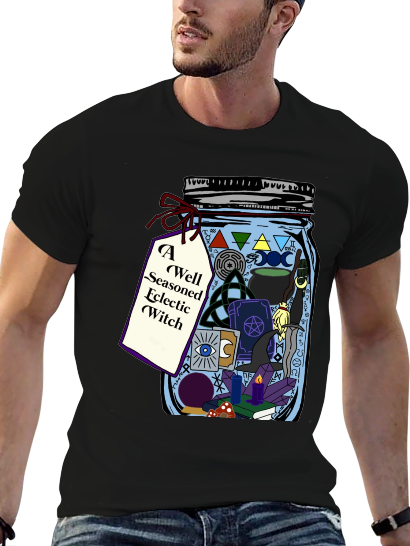 Eclectic Witch T-Shirt - Magic Jar Design