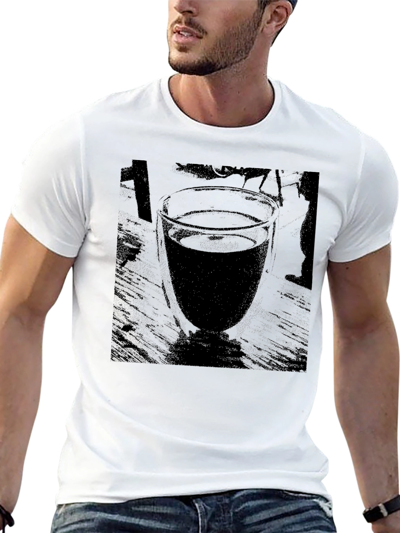 Abstract Drink in Glass Graphic Tee
