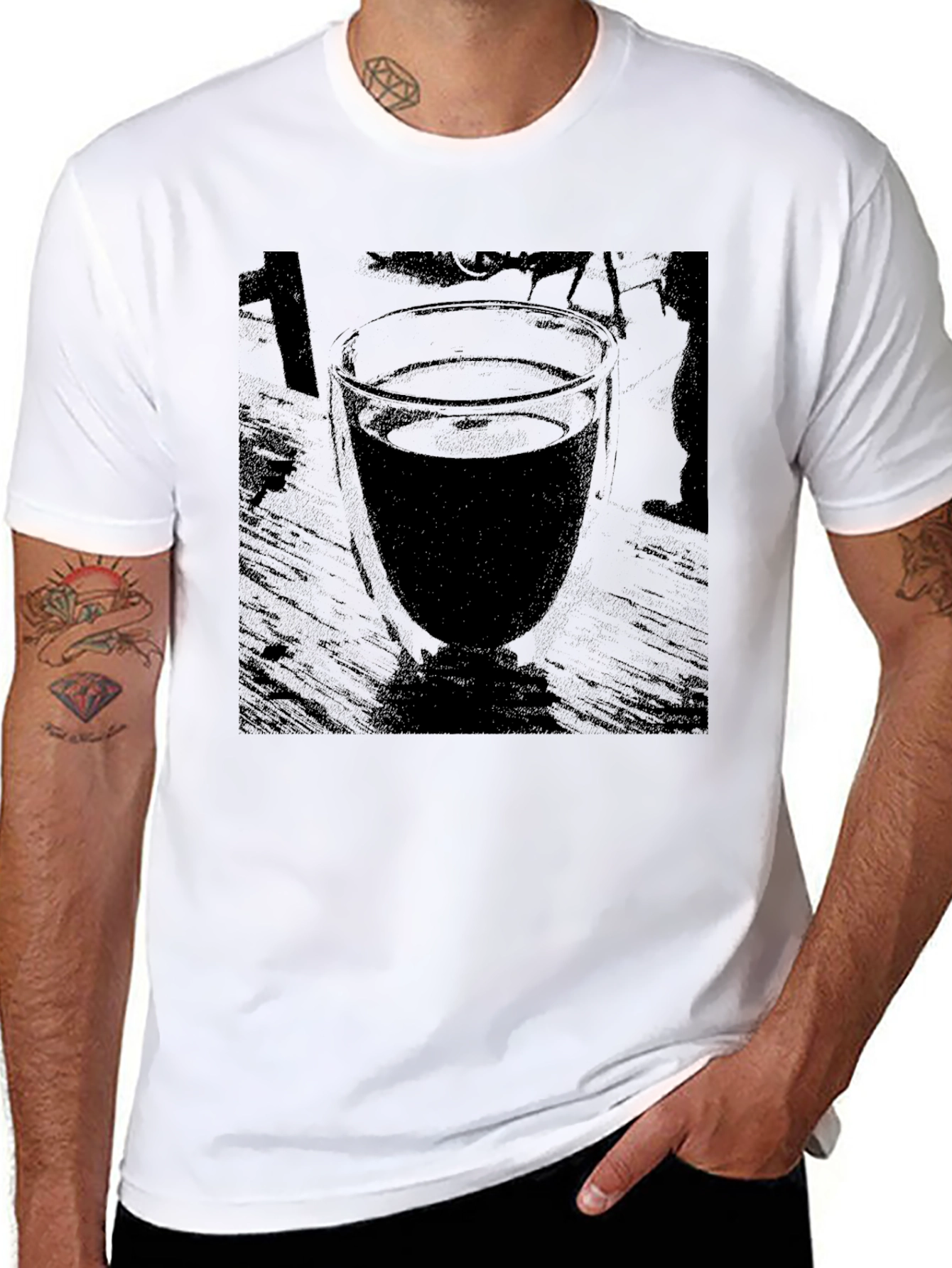 Abstract Drink in Glass Graphic Tee