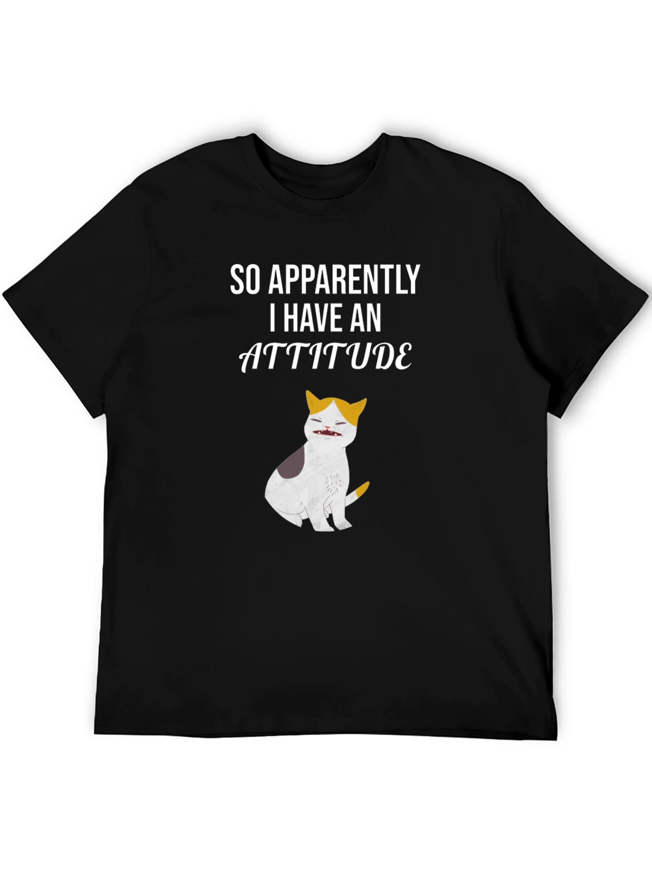 Attitude Cat Graphic Tee - Funny Novelty T-Shirt