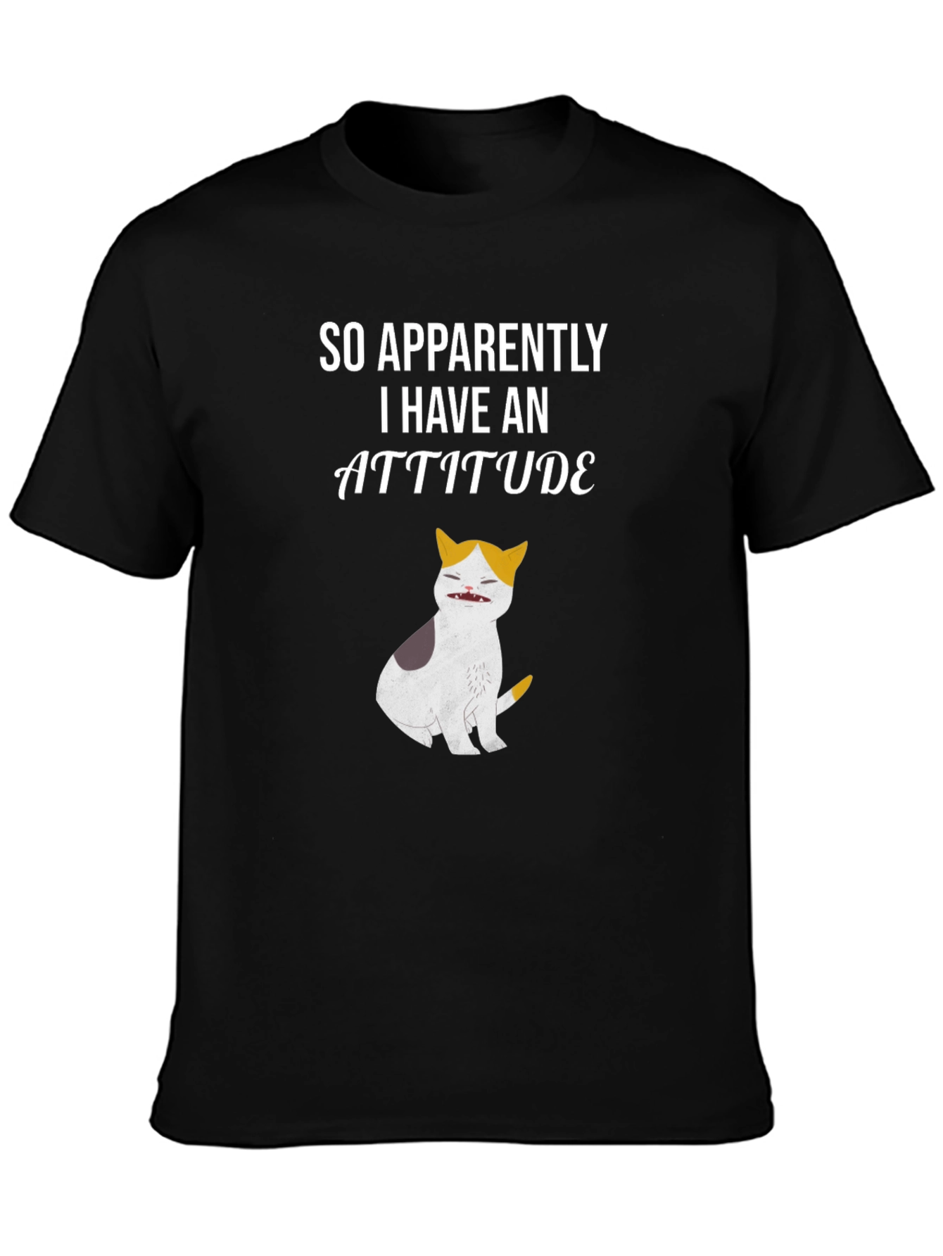Attitude Cat Graphic Tee - Funny Novelty T-Shirt
