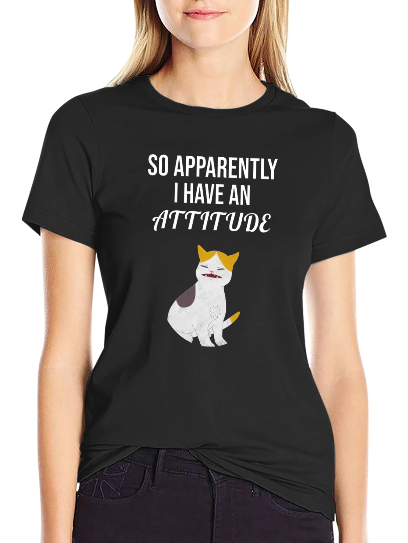 Attitude Cat Graphic Tee - Funny Novelty T-Shirt