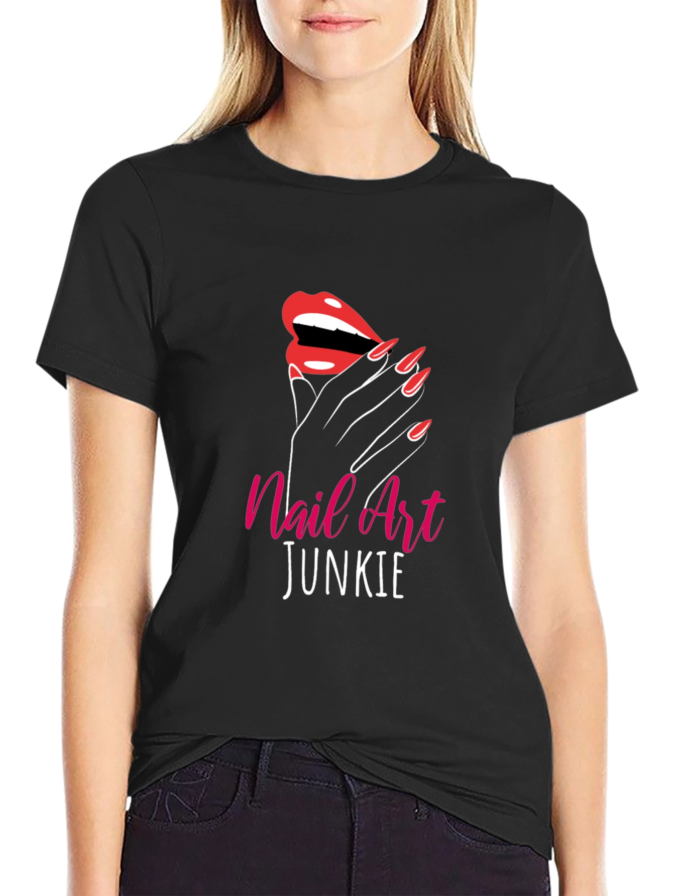 Nail Art Junkie Black Graphic Tee