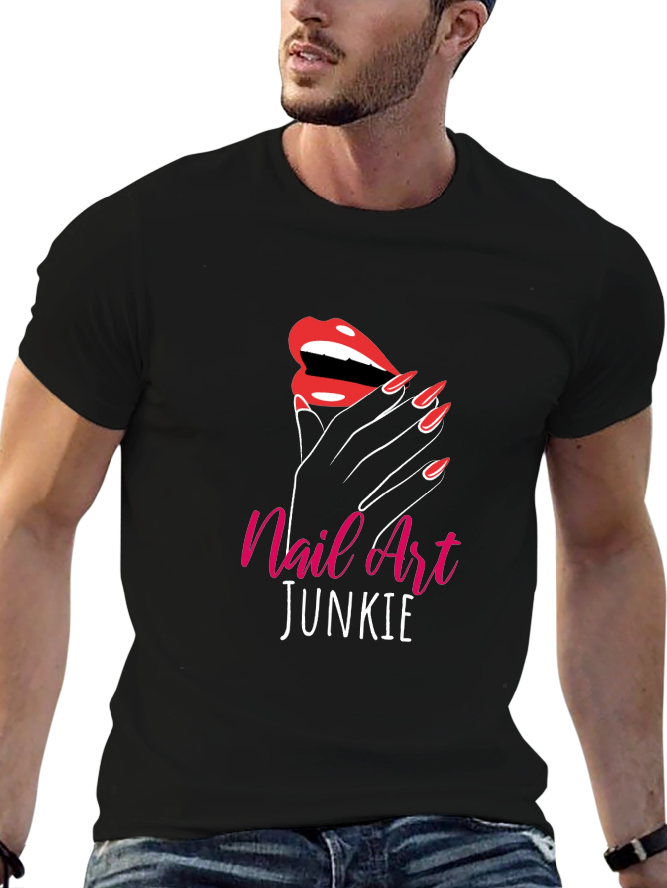 Nail Art Junkie Black Graphic Tee