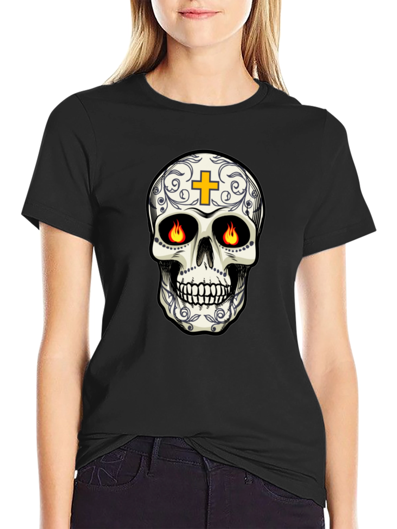 Sugar Skull T-Shirt: Day of the Dead Black Tee