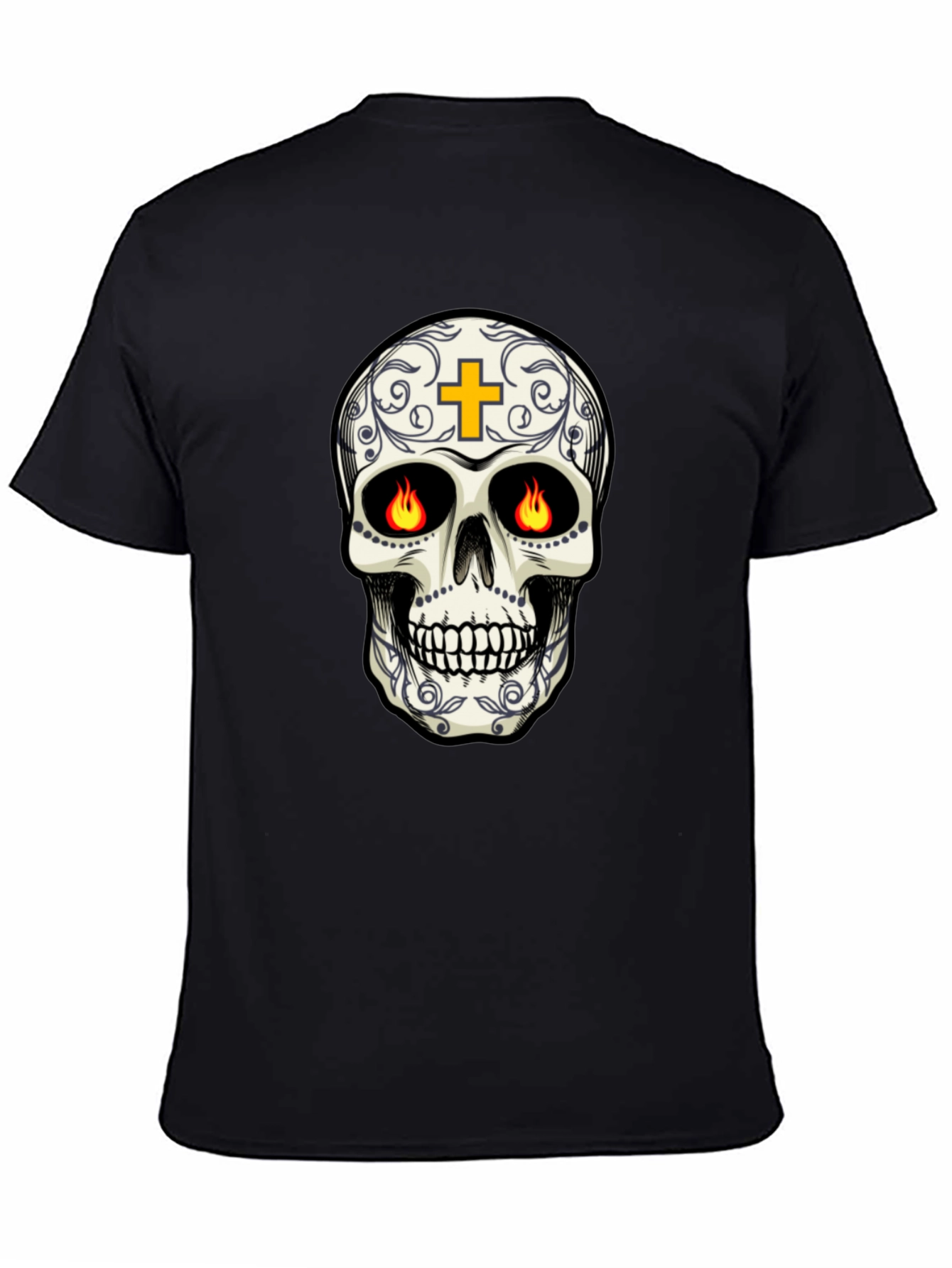 Sugar Skull T-Shirt: Day of the Dead Black Tee