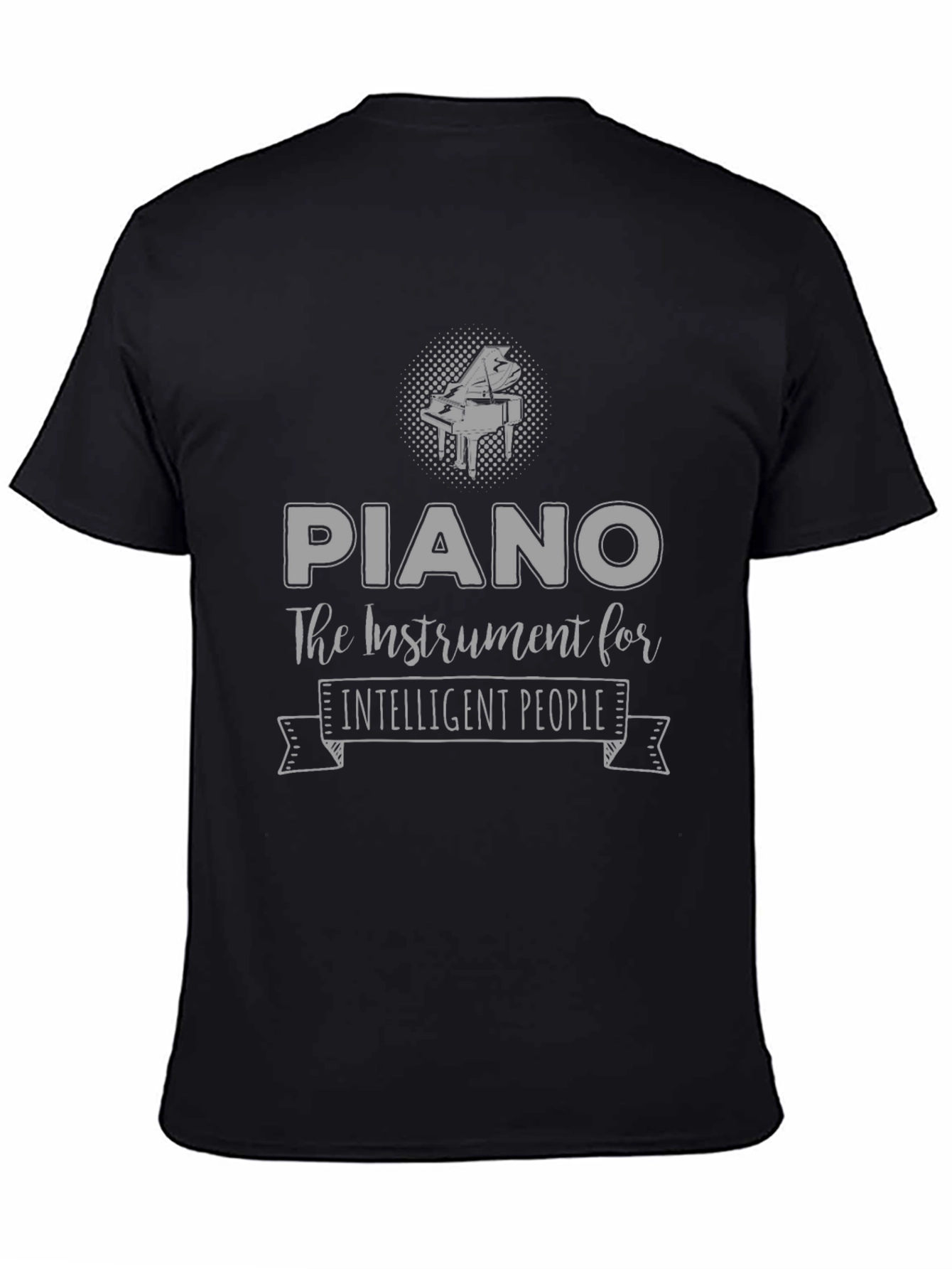 Piano Intelligent People T-Shirt - Black