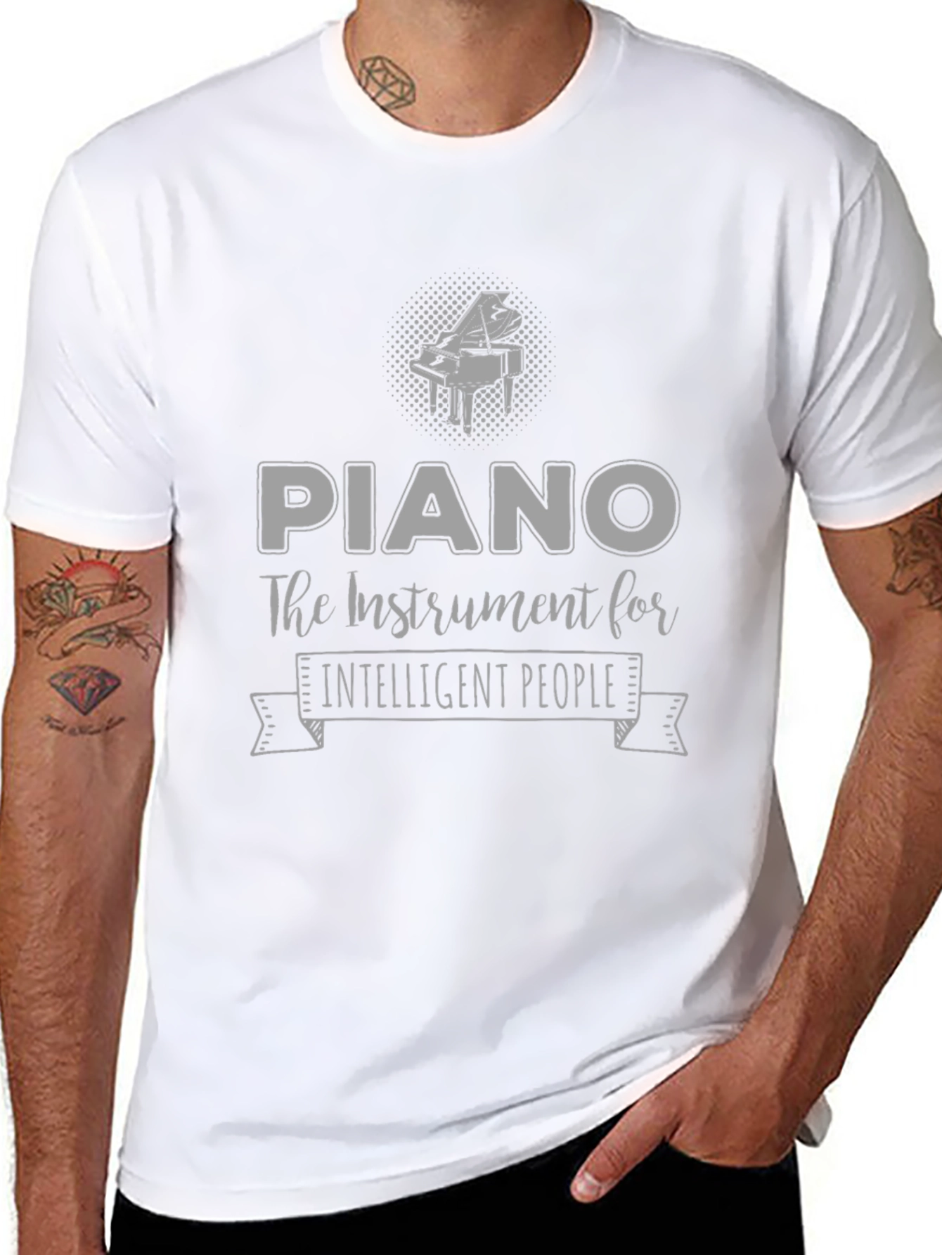 Piano Intelligent People T-Shirt - Black