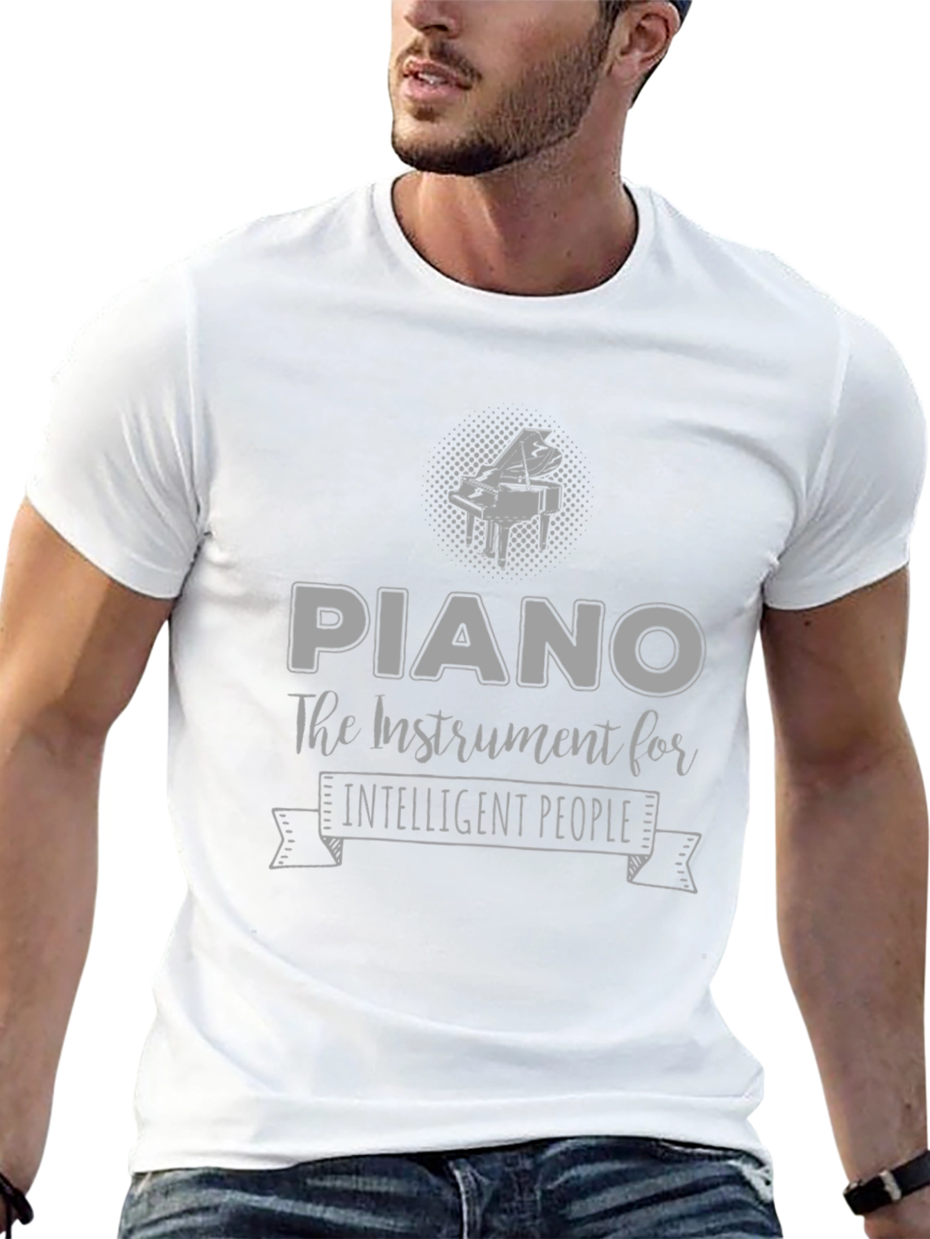Piano Intelligent People T-Shirt - Black