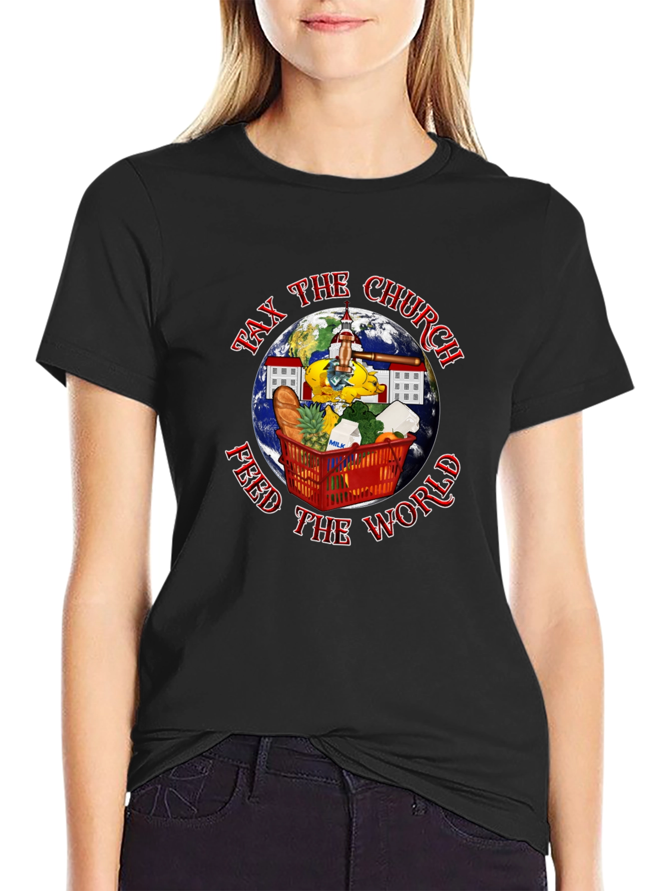 Tax the Church Feed the World Graphic Tee