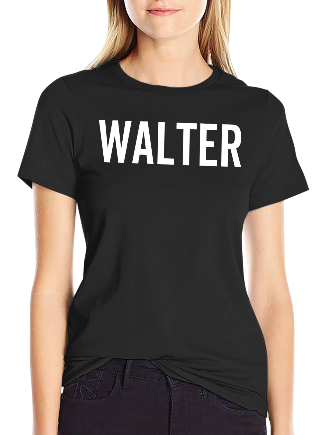 Walter Graphic T-Shirt | Black Crew Neck Tee