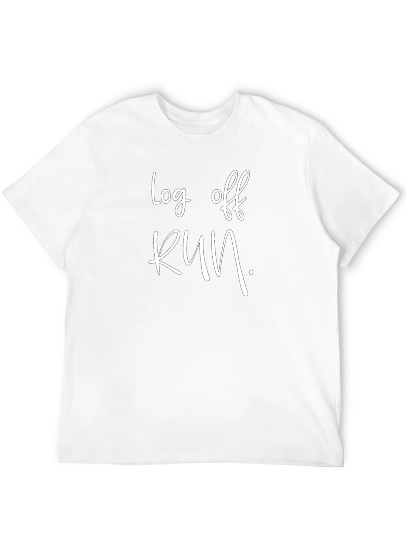 Log Off Run T-Shirt - Black Sporty Motivational