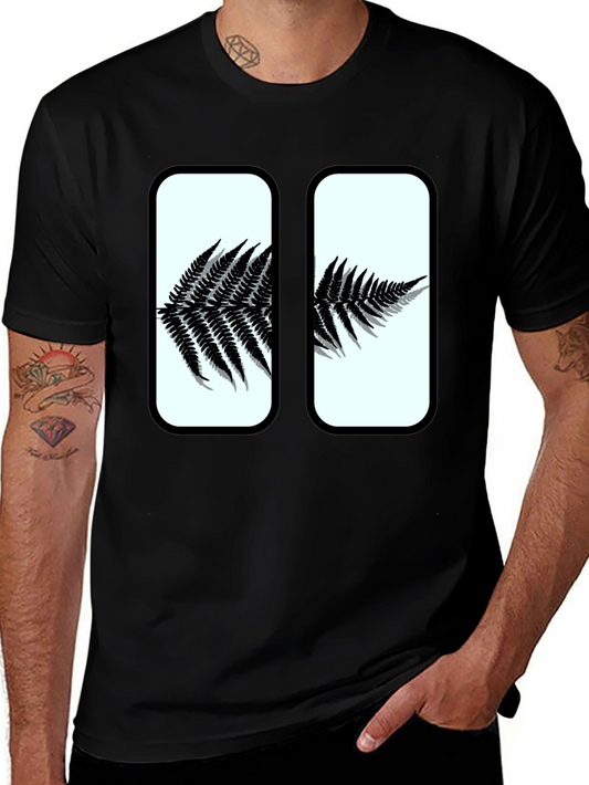 Fern Graphic Print Black T-Shirt