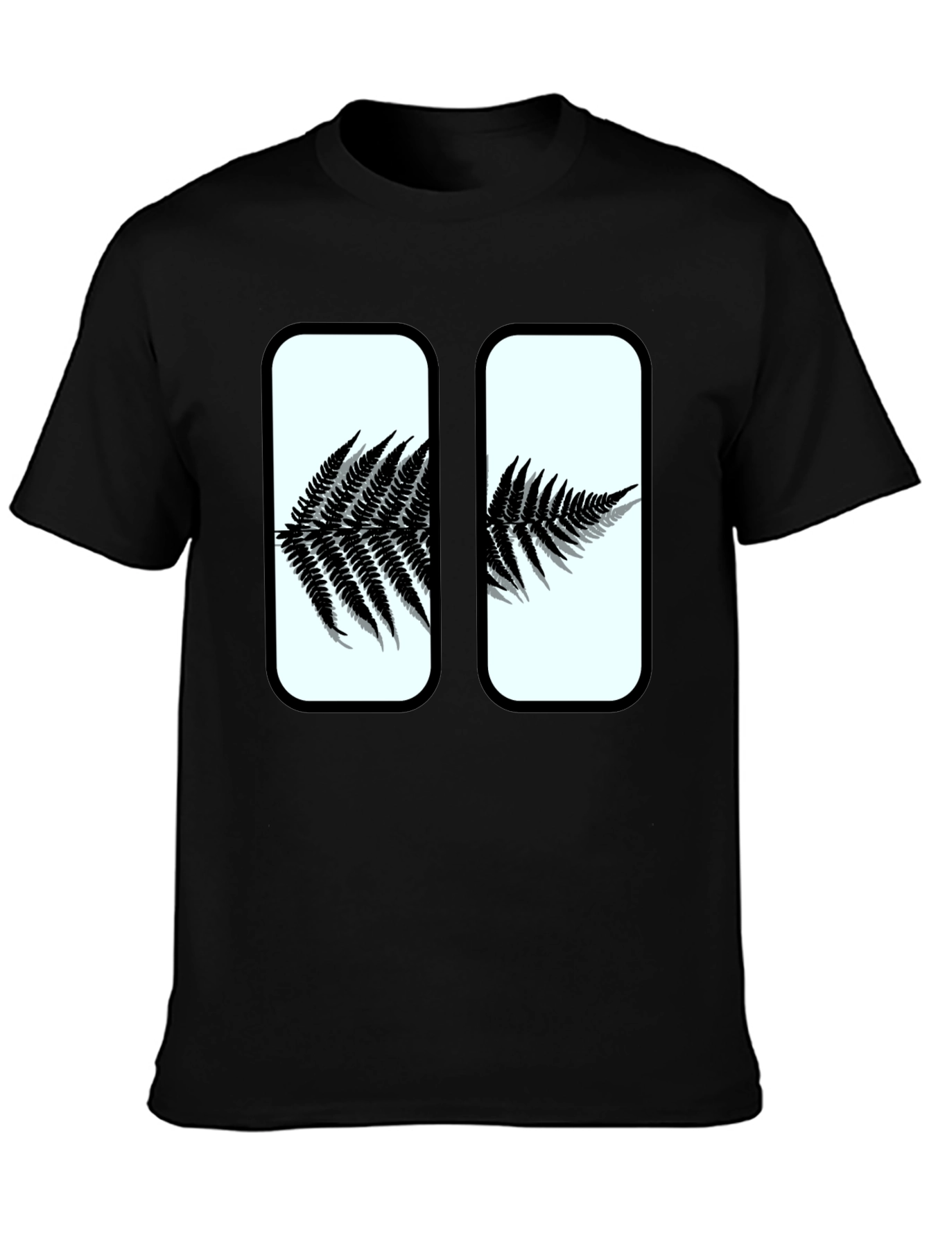 Fern Graphic Print Black T-Shirt
