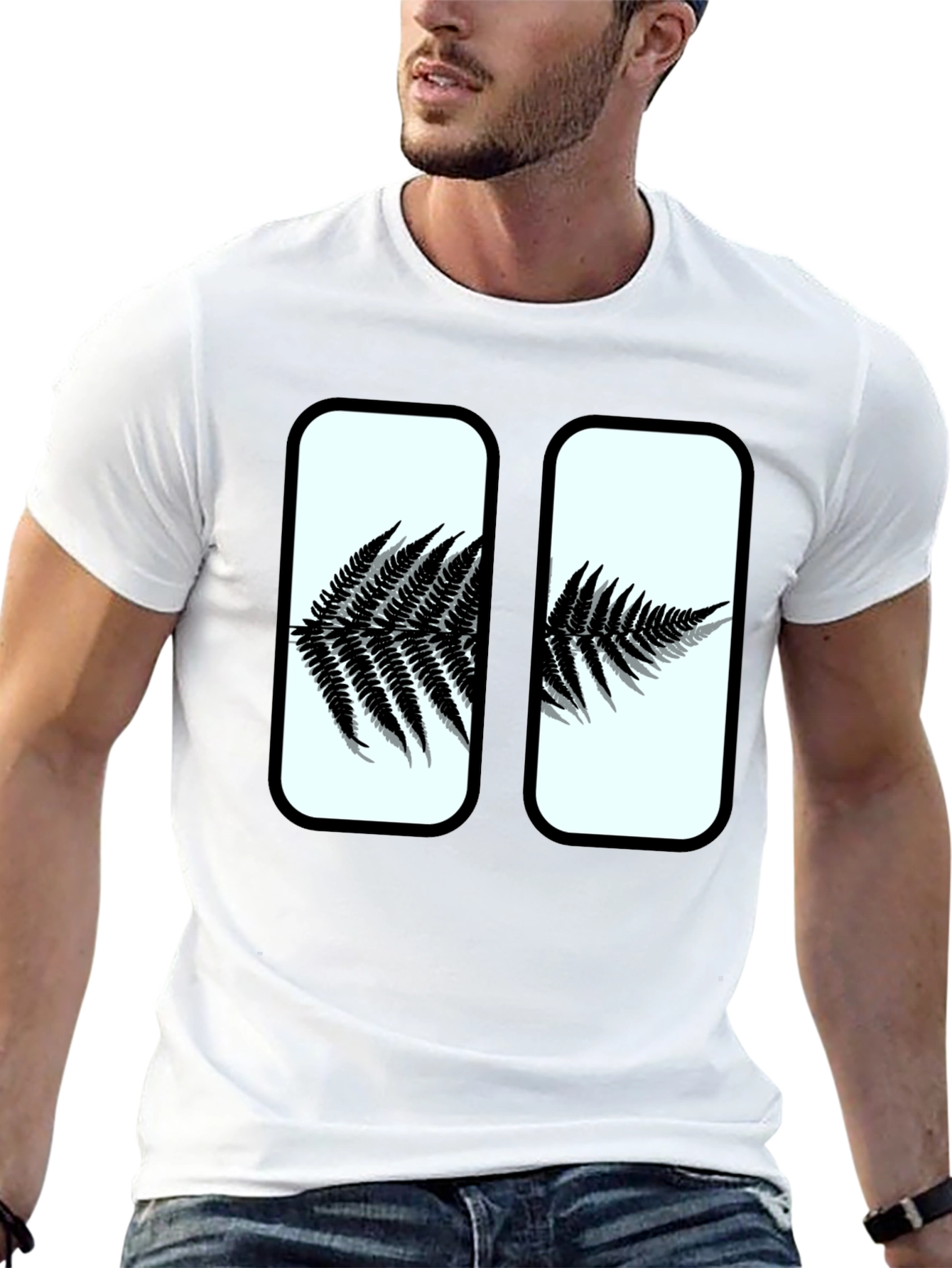 Fern Graphic Print Black T-Shirt