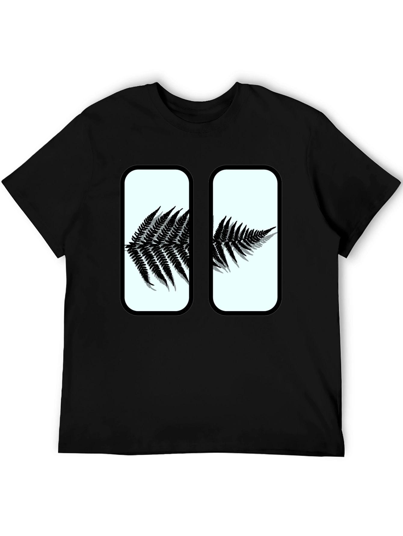 Fern Graphic Print Black T-Shirt