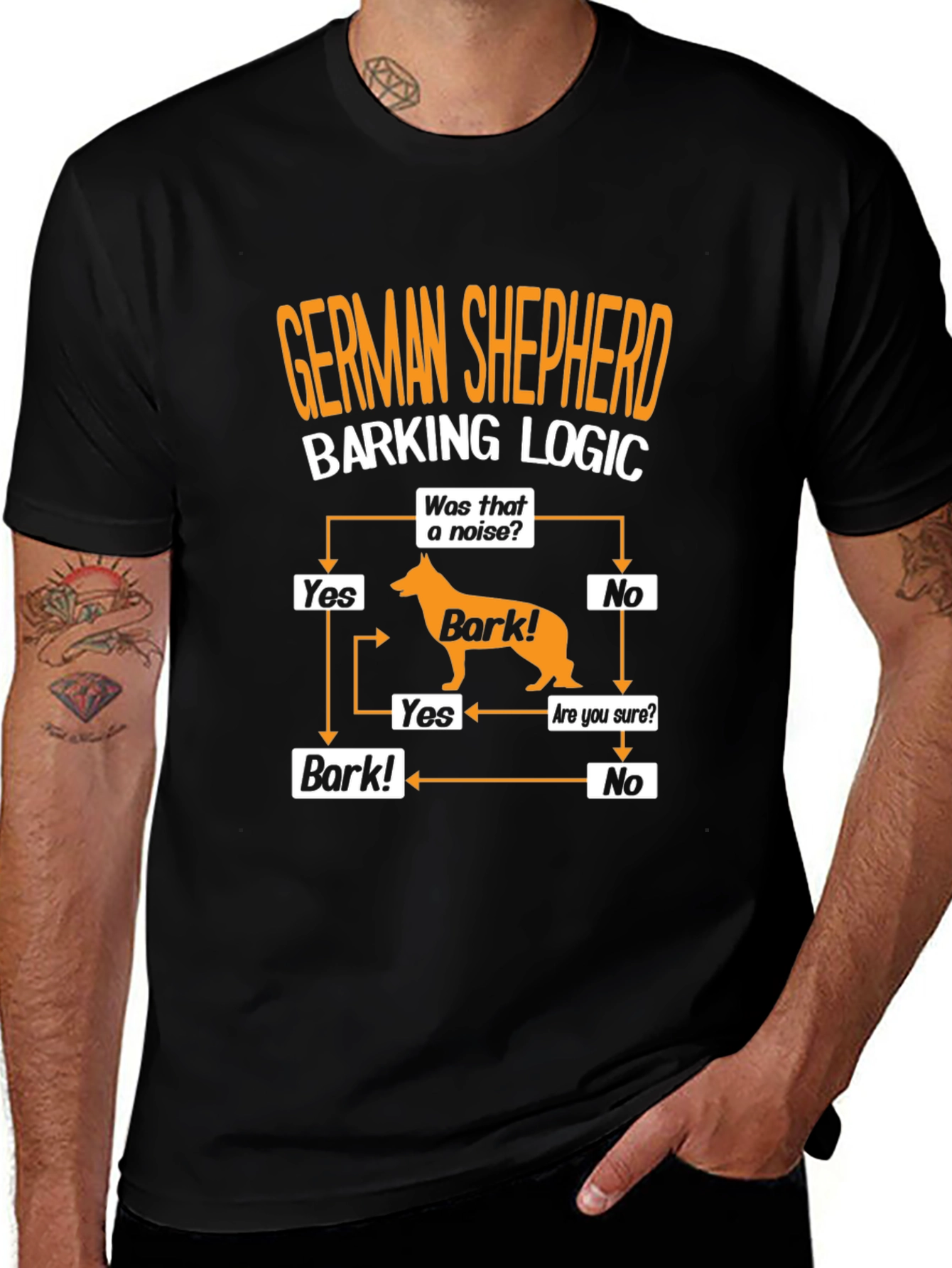 German Shepherd Barking Logic T-Shirt - Dog Lover Tee