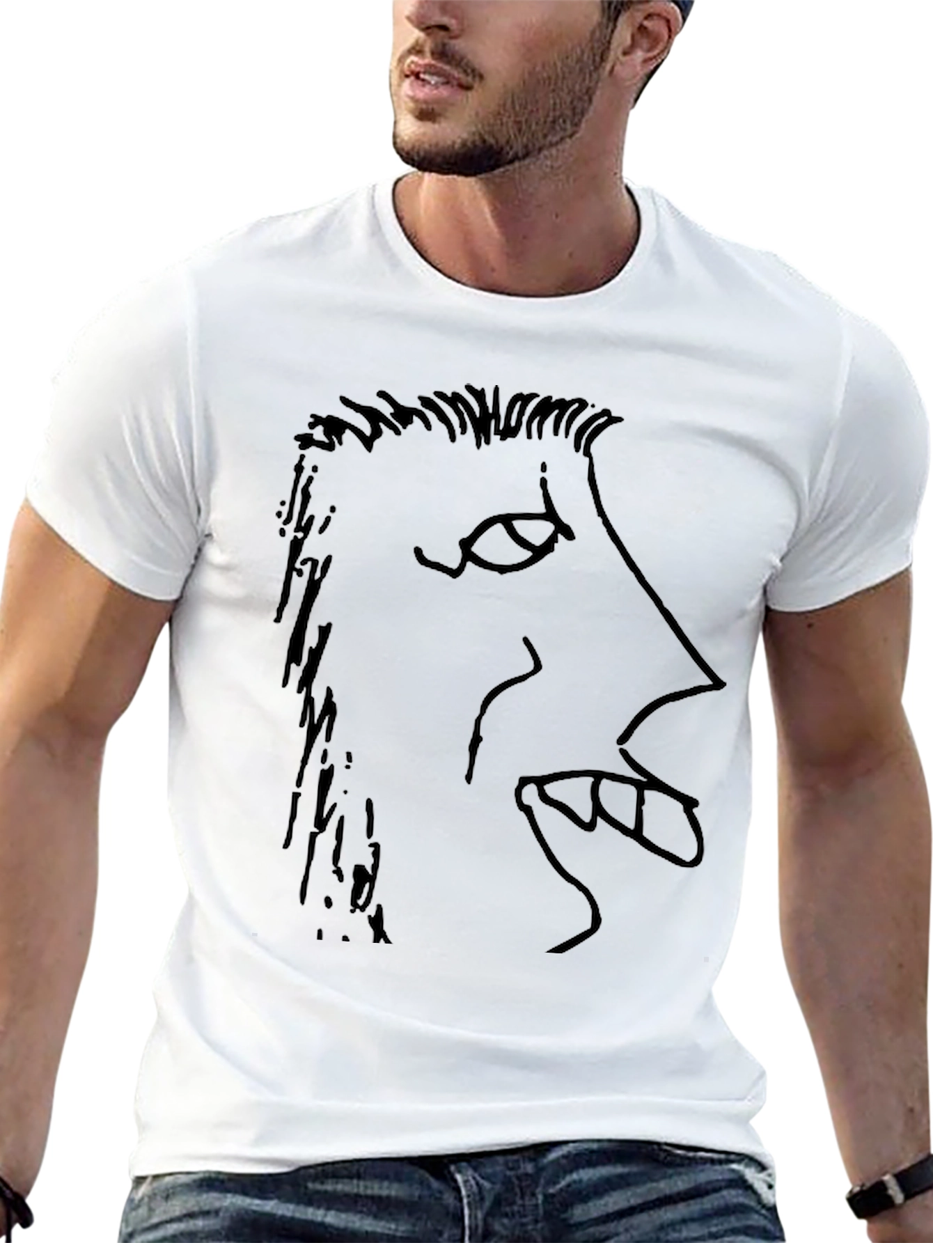 Abstract Face Graphic Tee - Modern Art Shirt