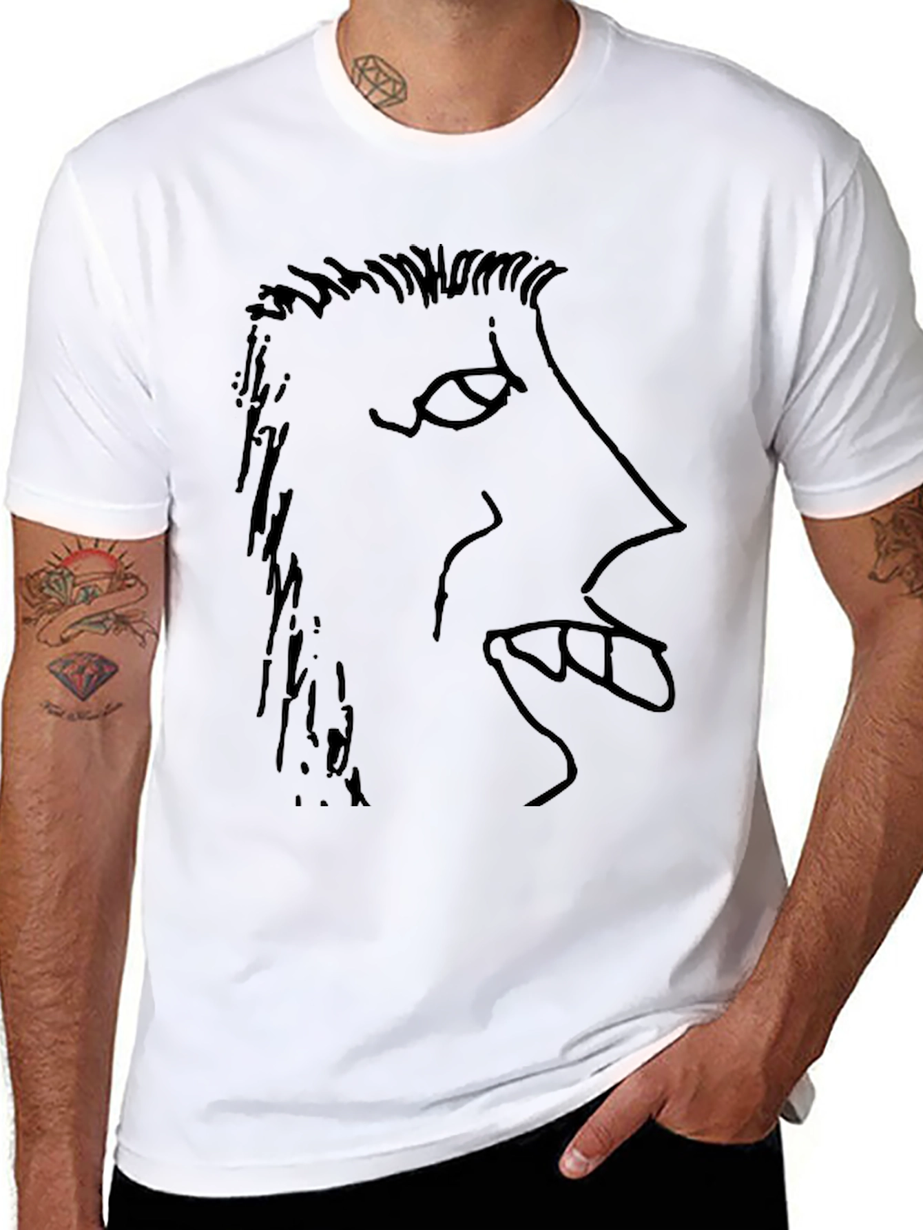 Abstract Face Graphic Tee - Modern Art Shirt