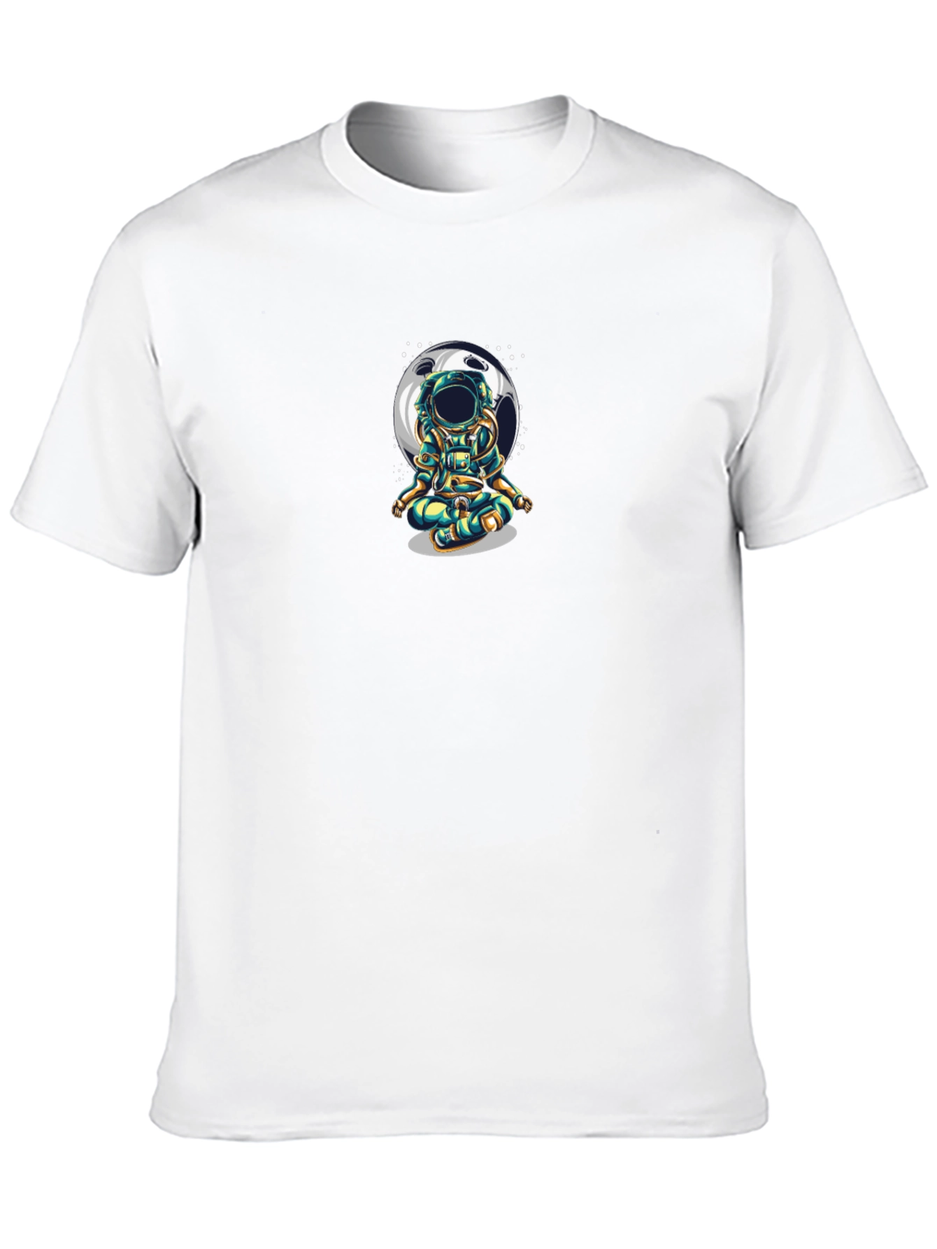 Astronaut Meditating Moon T-Shirt - Black