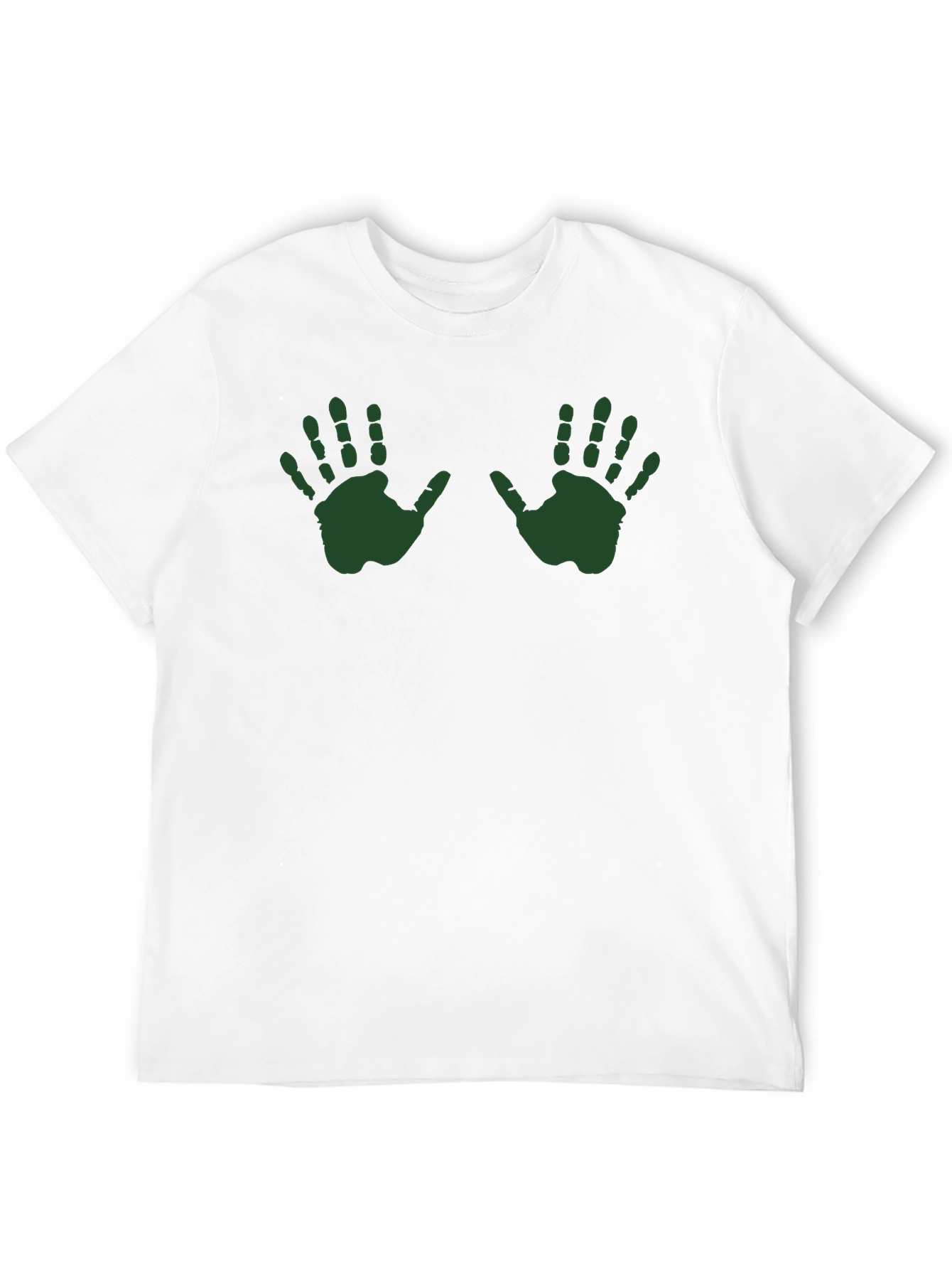 Green Handprint Graphic Tee - Casual Black T-Shirt