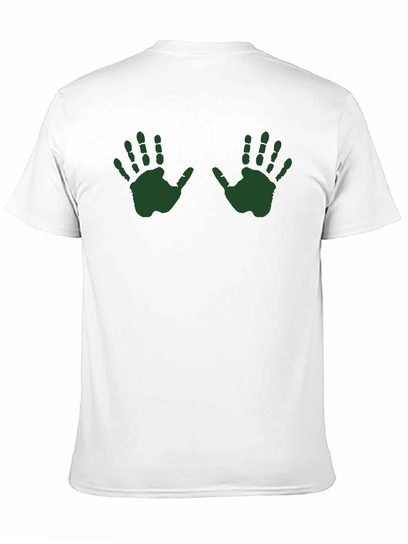 Green Handprint Graphic Tee - Casual Black T-Shirt