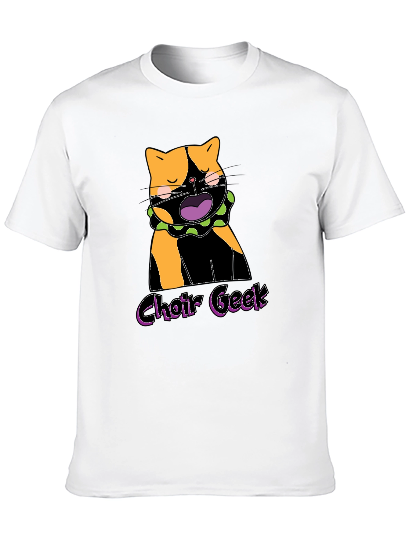 Choir Geek Cat Graphic Tee - Black Cotton T-Shirt