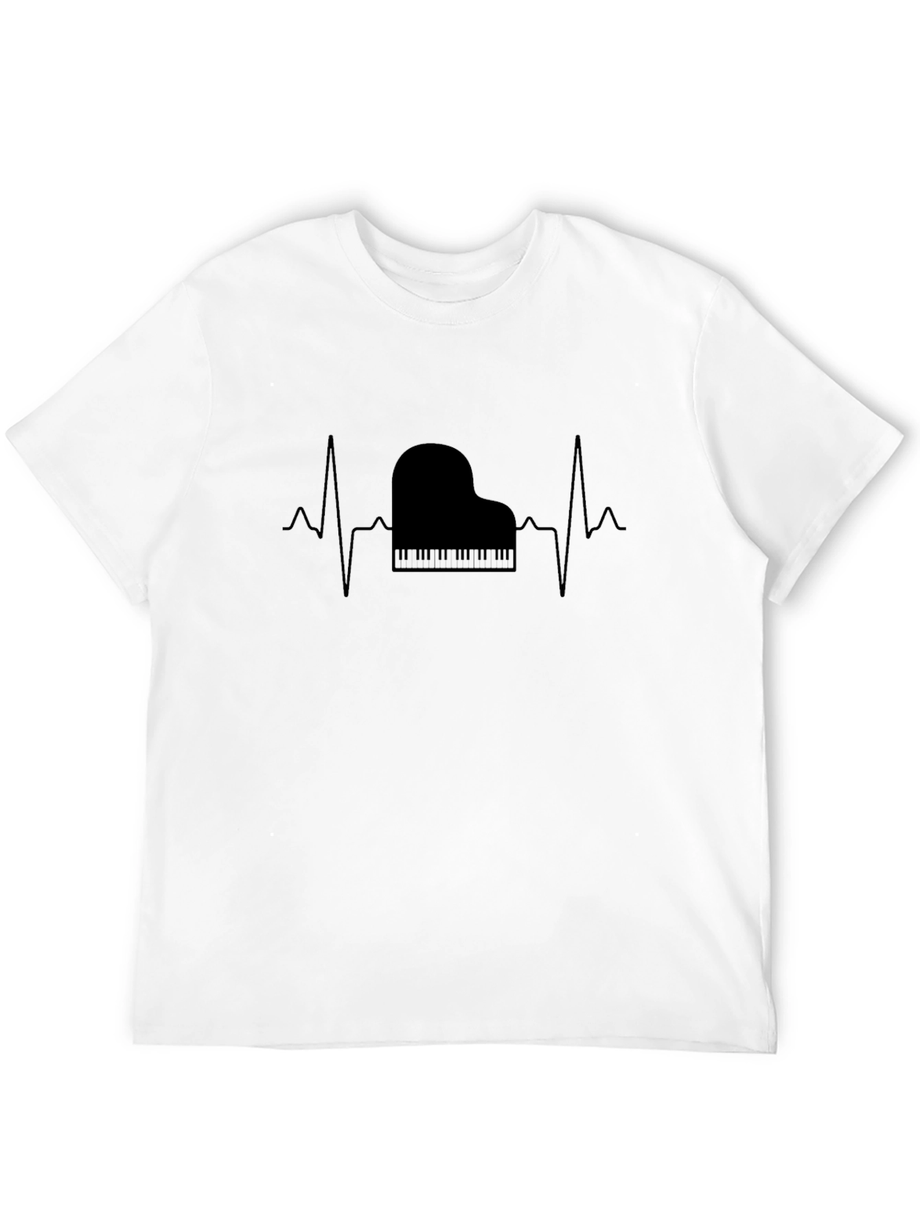 Piano Heartbeat T-Shirt - Music Lover Tee