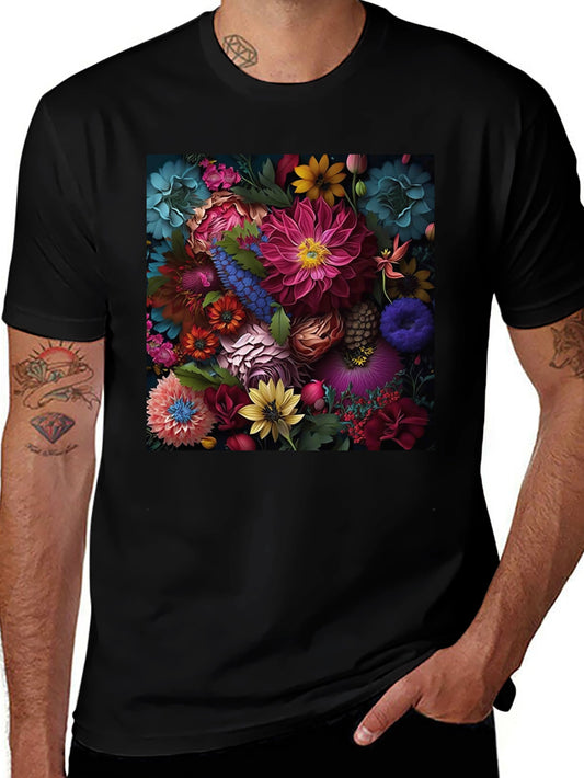 Floral Print Black T-Shirt