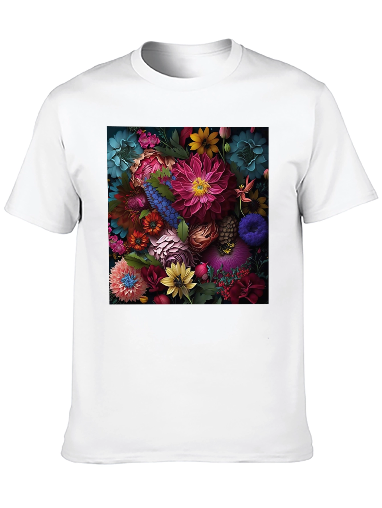 Floral Print Black T-Shirt