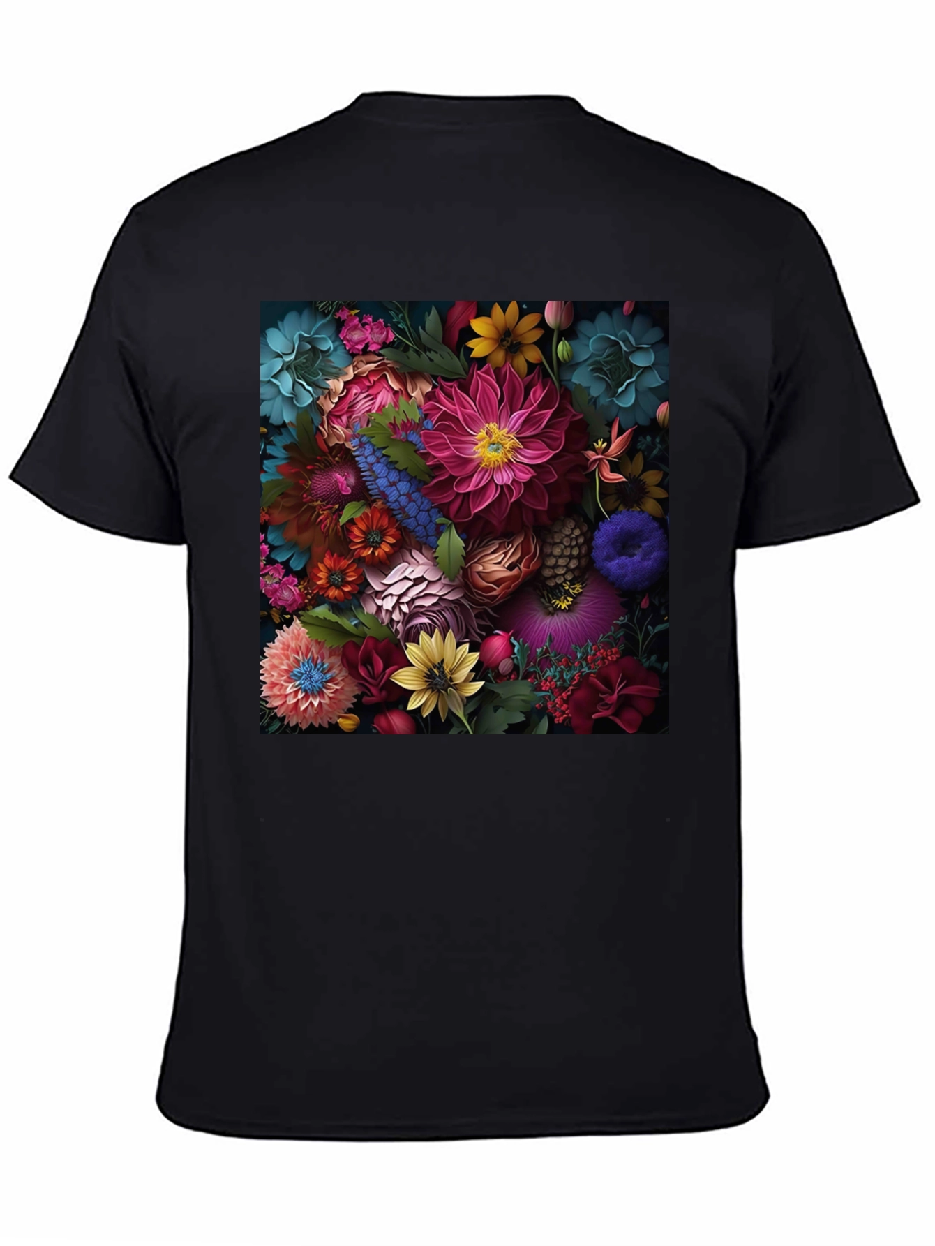 Floral Print Black T-Shirt