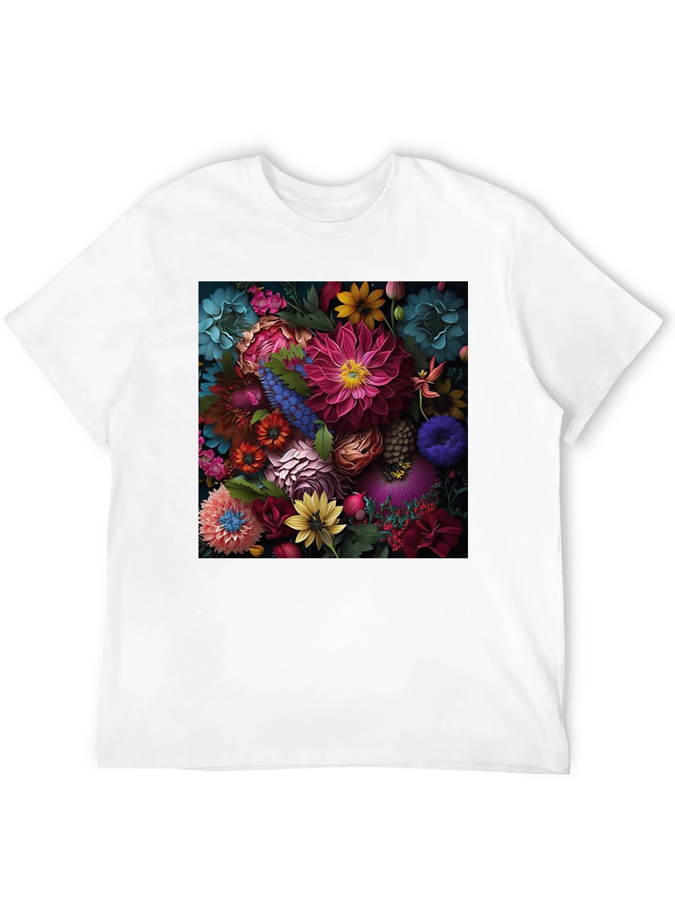 Floral Print Black T-Shirt