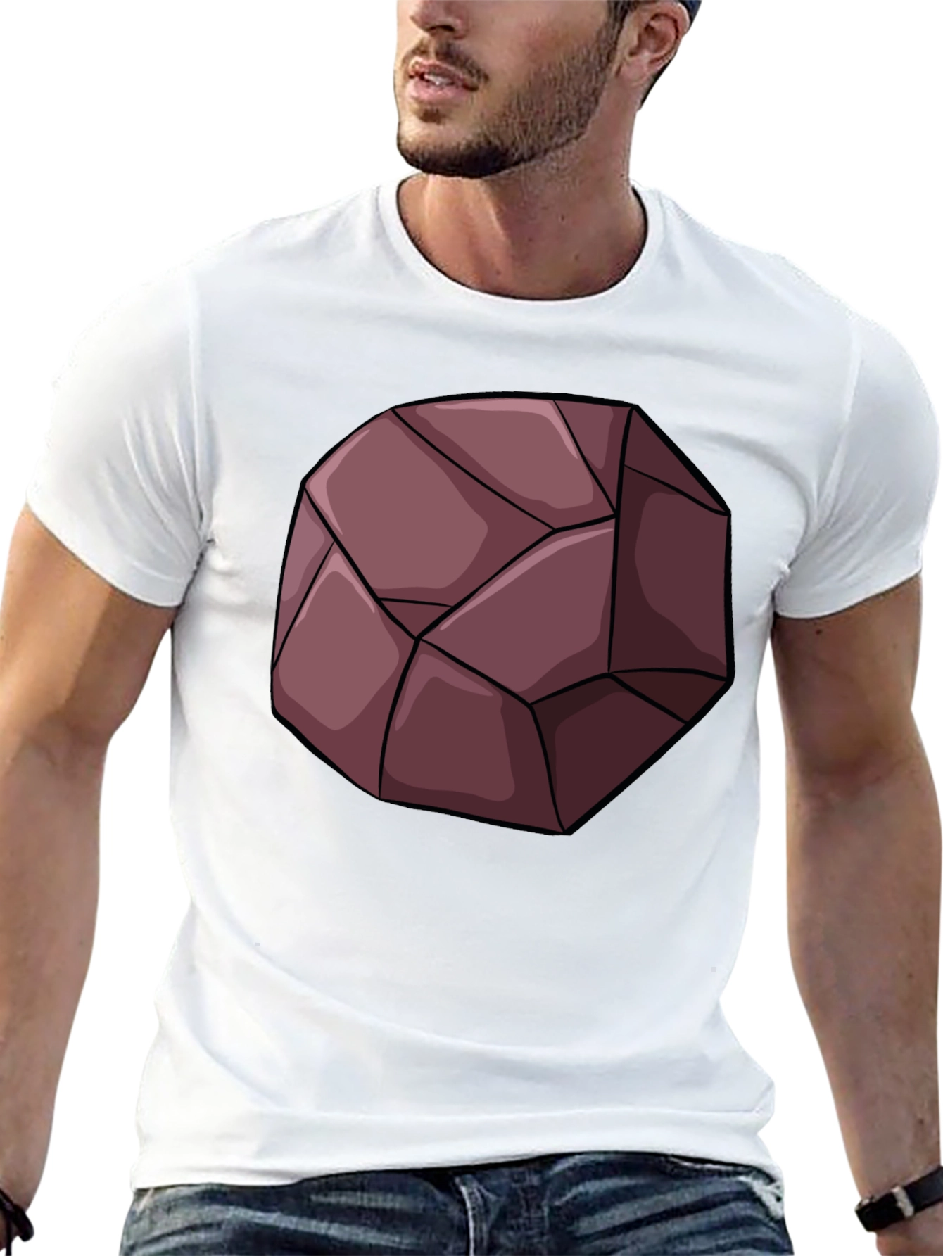 Geometric Rock Graphic Tee - Unique Design T-Shirt