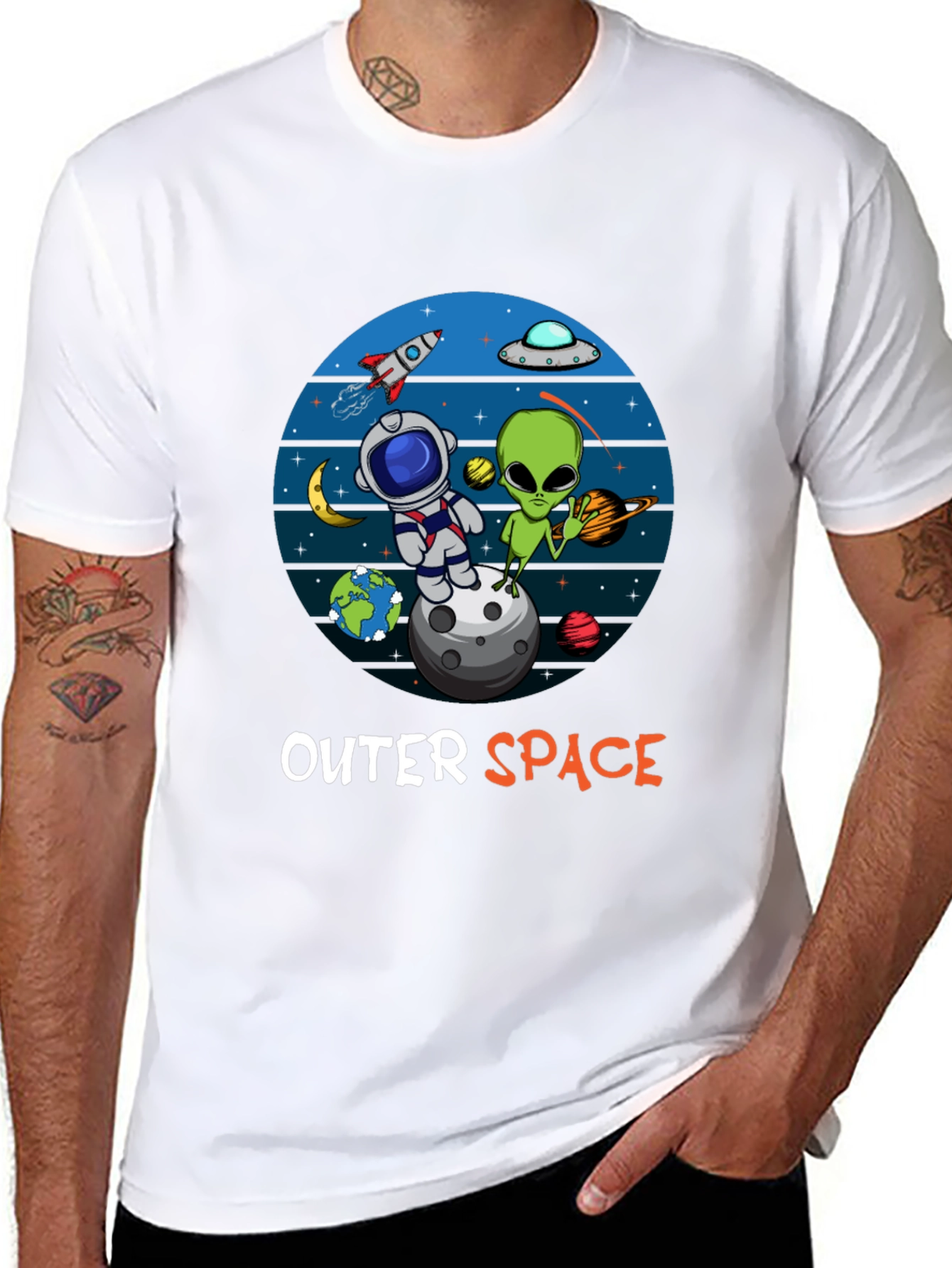 Outer Space Tee: Astronaut & Alien Design