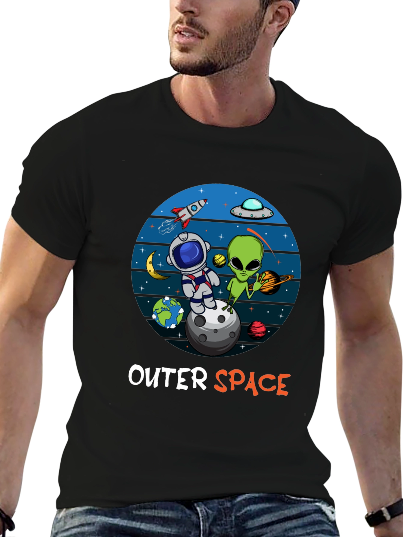 Outer Space Tee: Astronaut & Alien Design