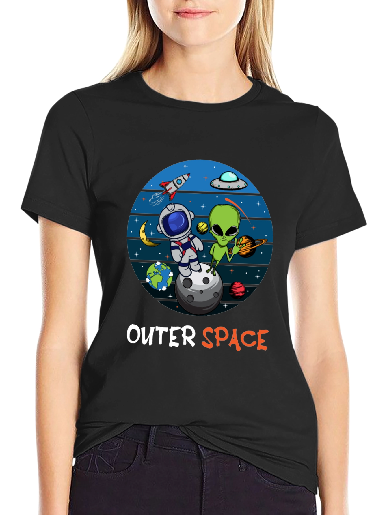 Outer Space Tee: Astronaut & Alien Design