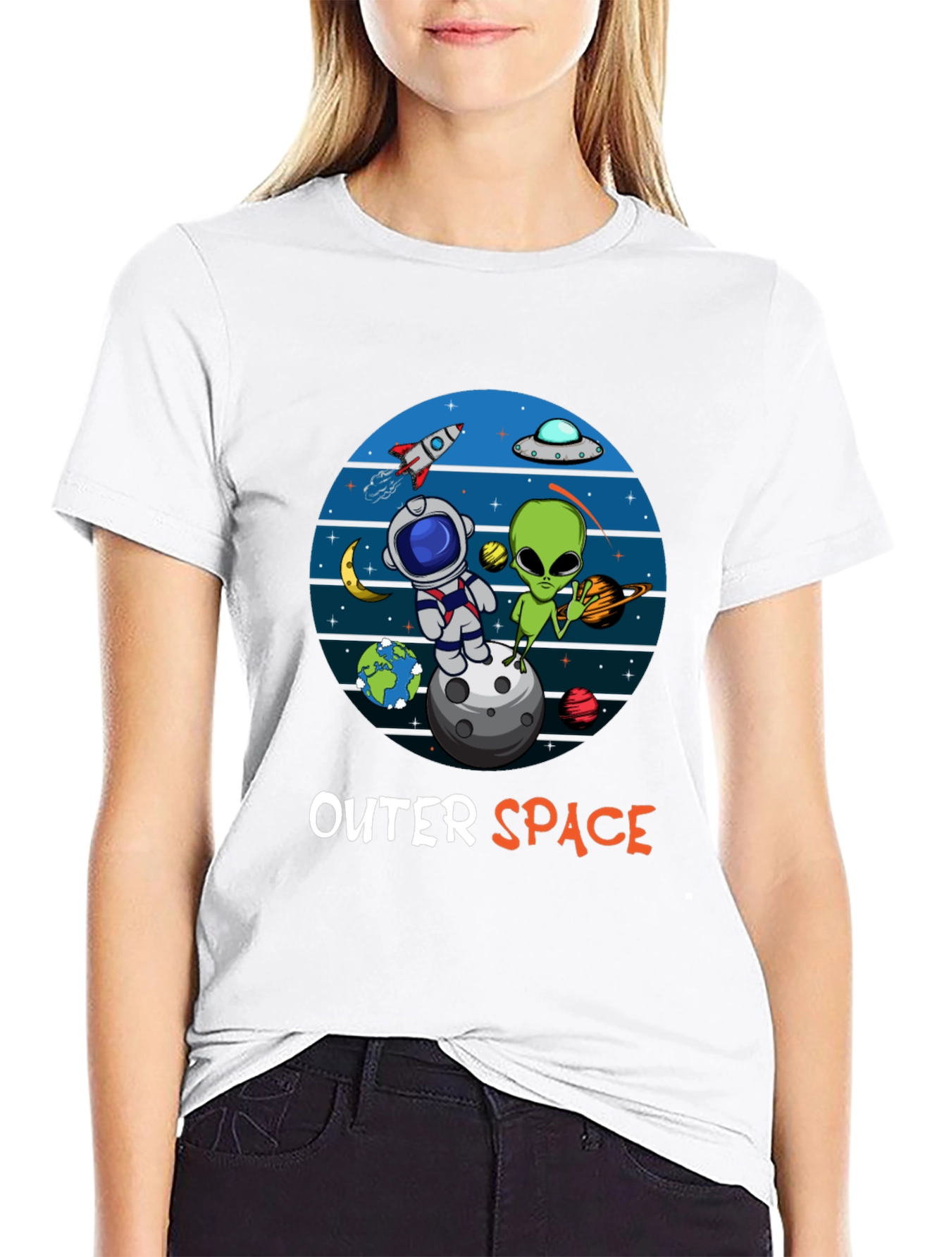 Outer Space Tee: Astronaut & Alien Design