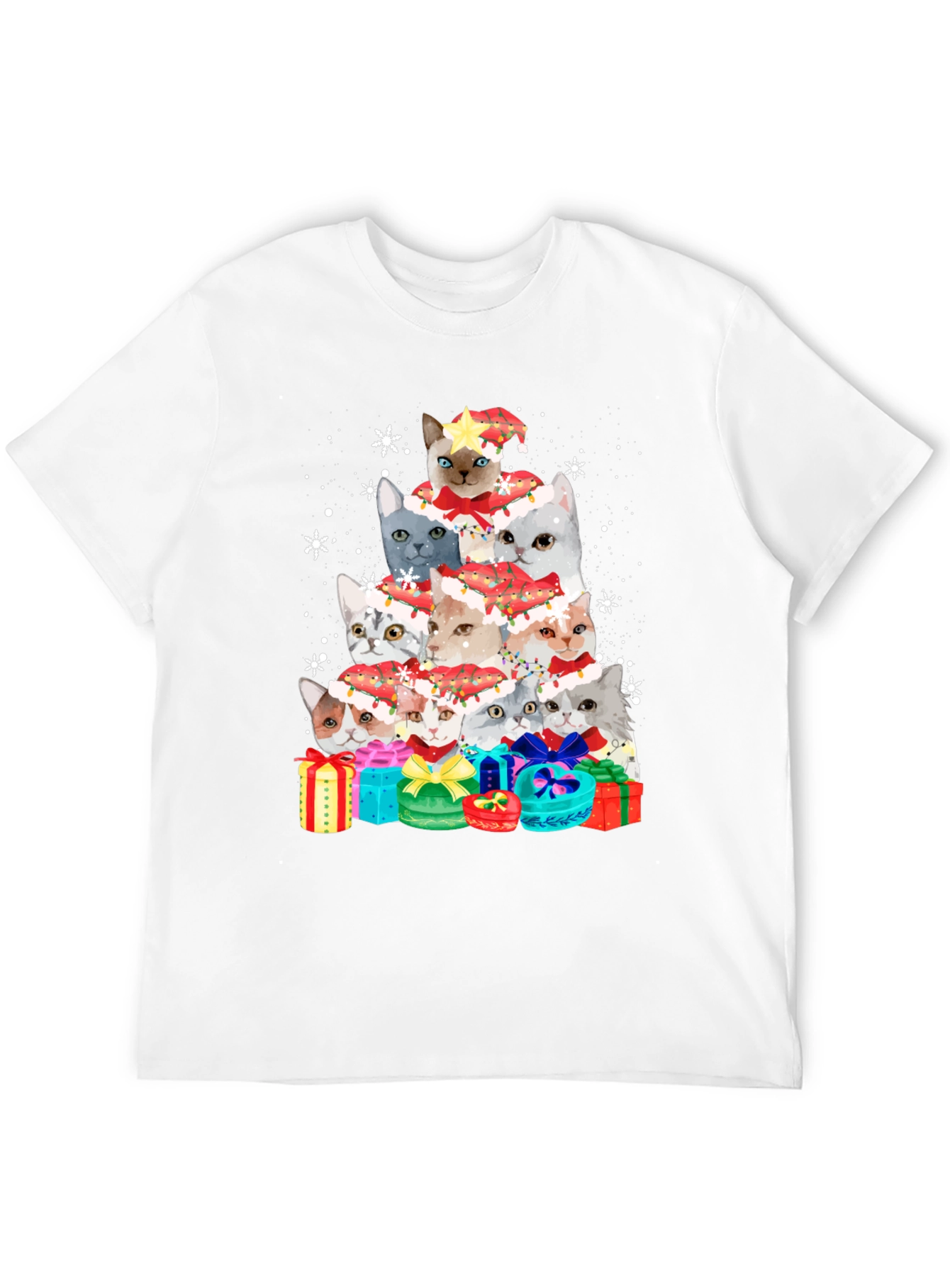 Festive Cat Christmas Tree T-Shirt