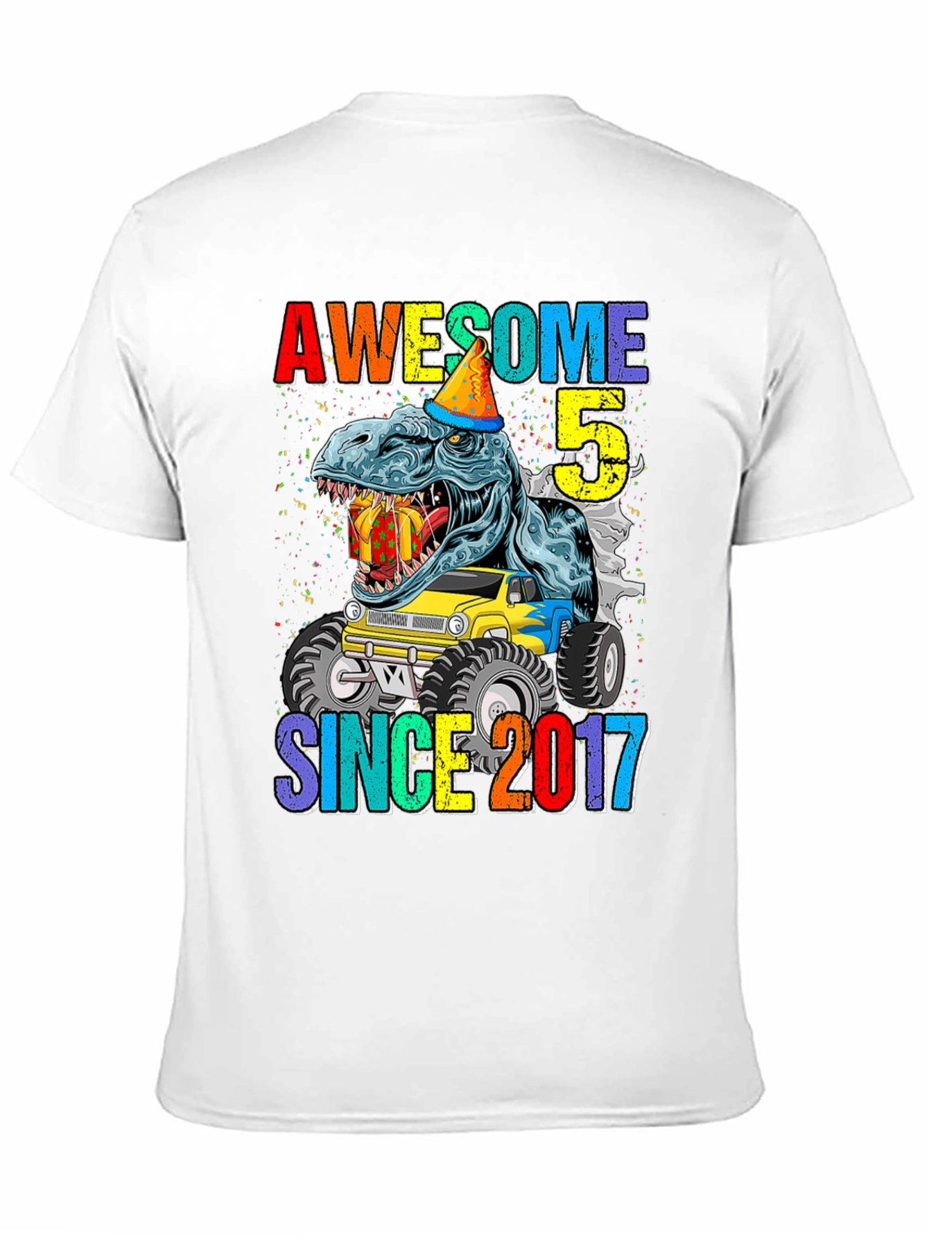 Awesome Since 2017 T-Rex 5th Birthday Shirt