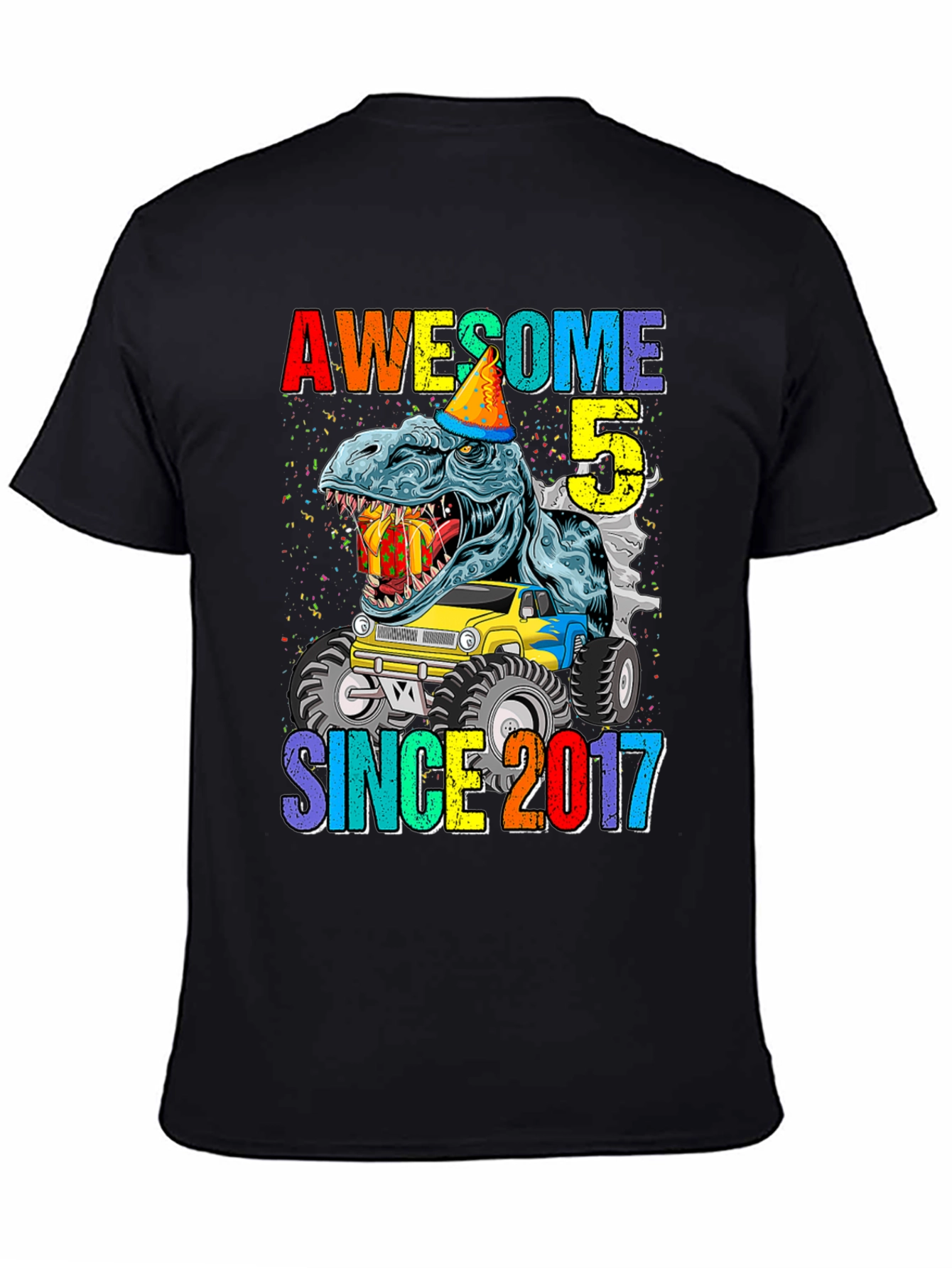 Awesome Since 2017 T-Rex 5th Birthday Shirt