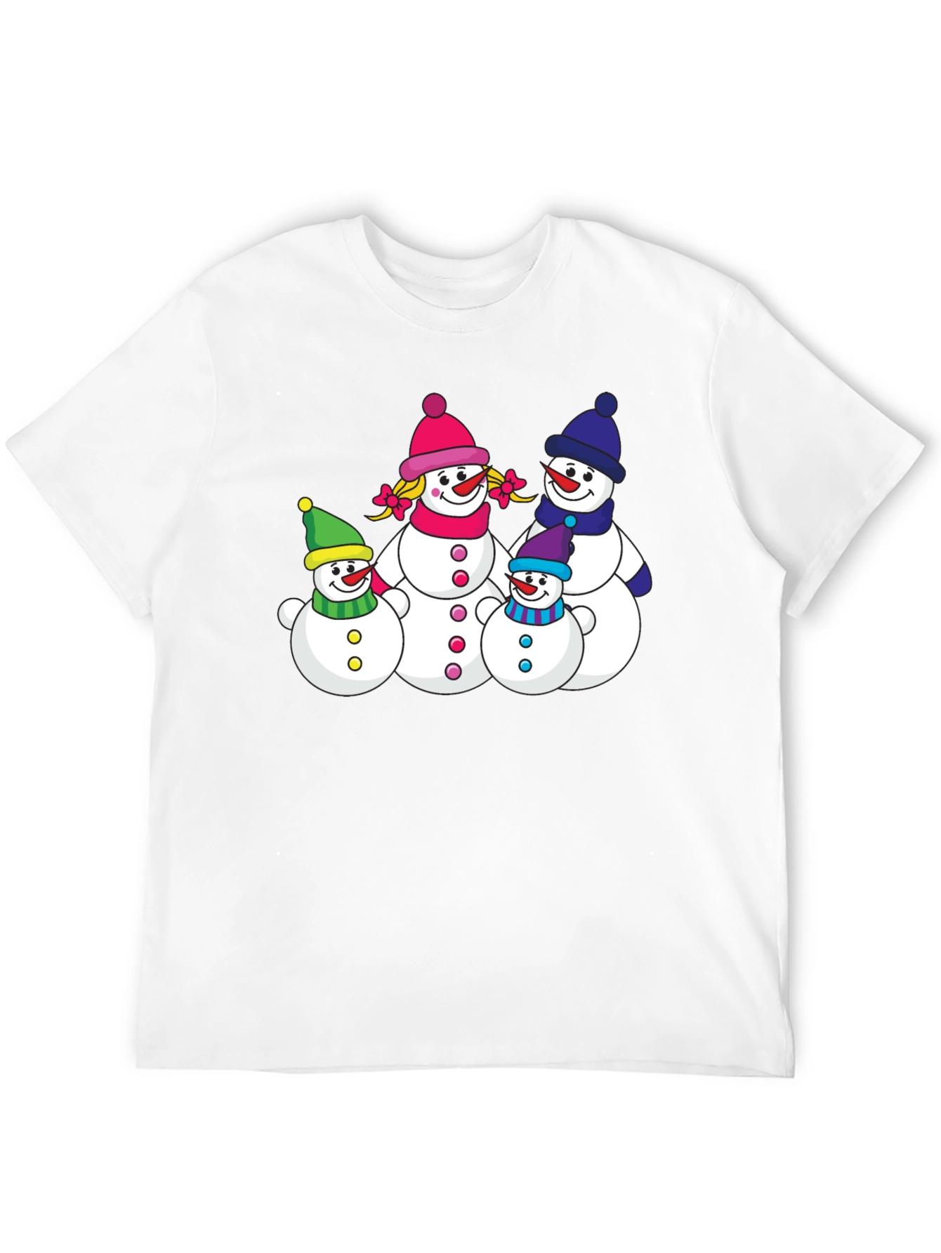 Snowman Family Graphic Tee - Festive Holiday Shirt
