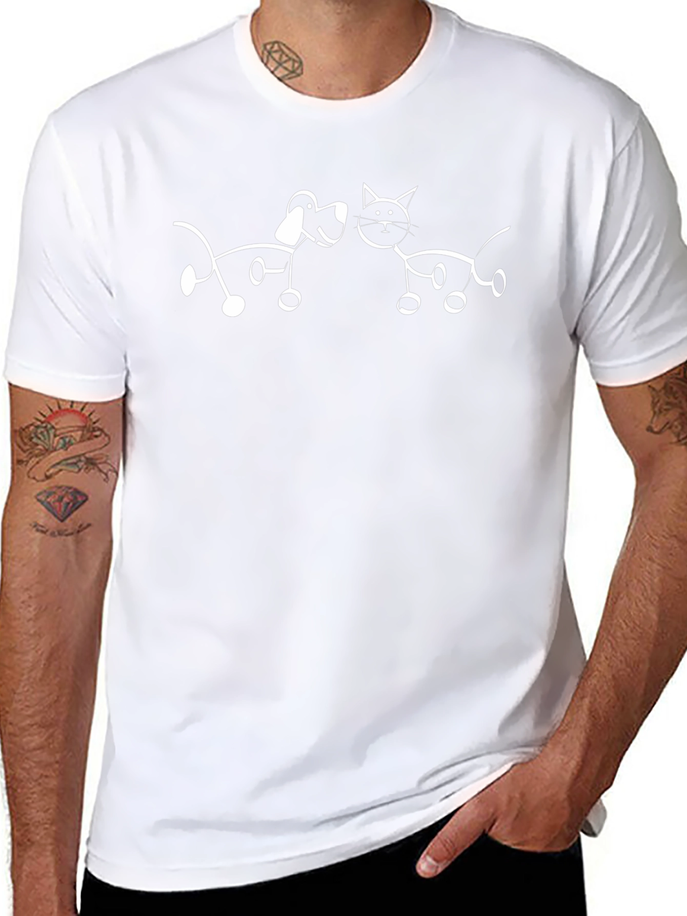 Cute Dog & Cat Graphic Tee
