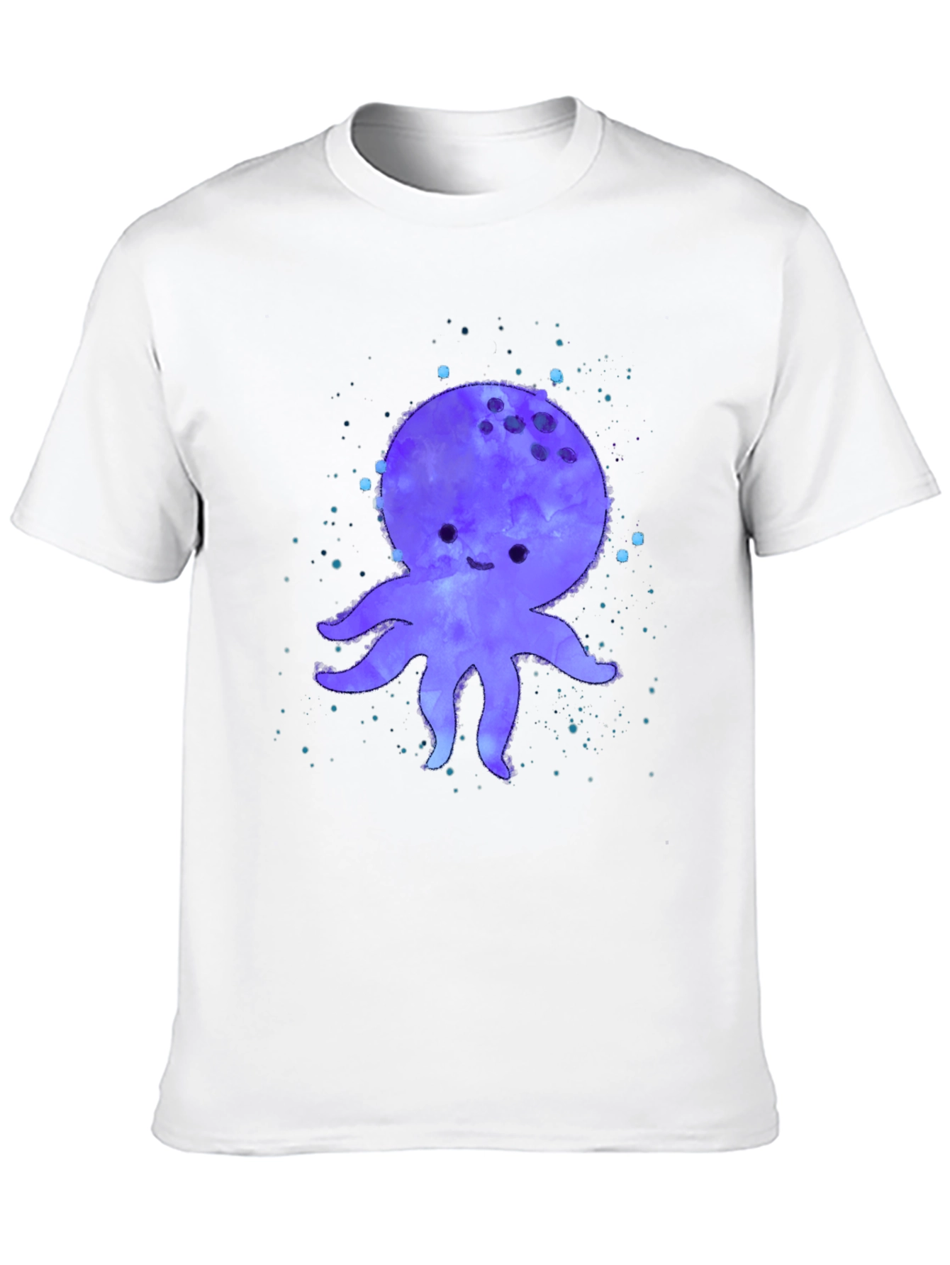 Cute Octopus Graphic Print Black T-Shirt