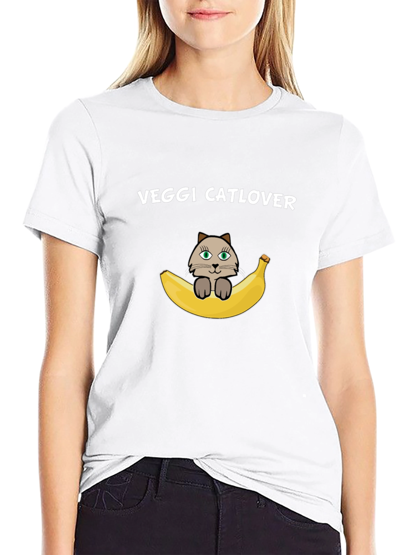 Veggi Catlover T-Shirt - Banana Cat