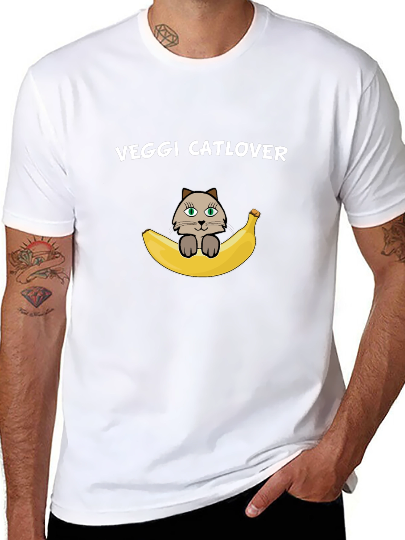 Veggi Catlover T-Shirt - Banana Cat