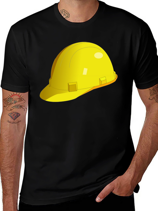 Construction Hat Graphic T-Shirt - Black