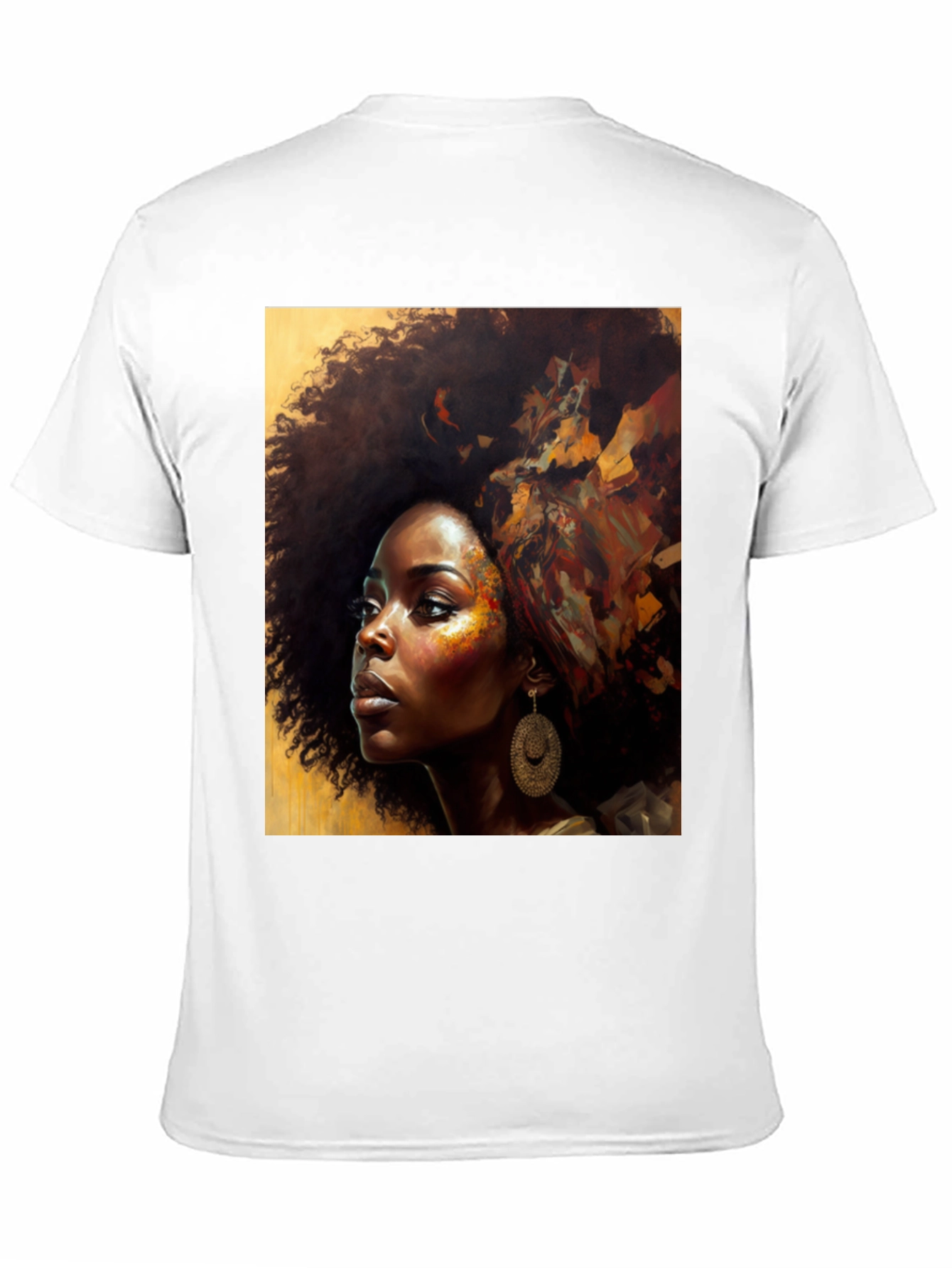 Afro Woman Art Graphic Tee - Black