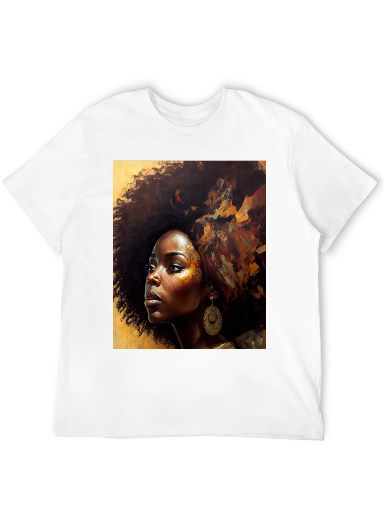 Afro Woman Art Graphic Tee - Black